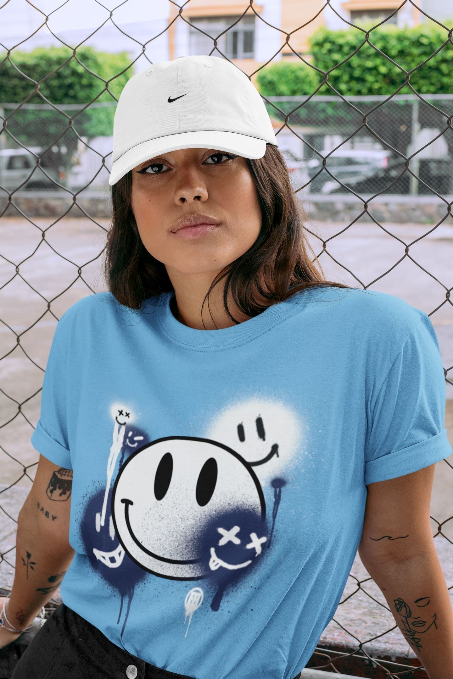 Smile Painting Unisex Tops - Air Jordan 6 UNC