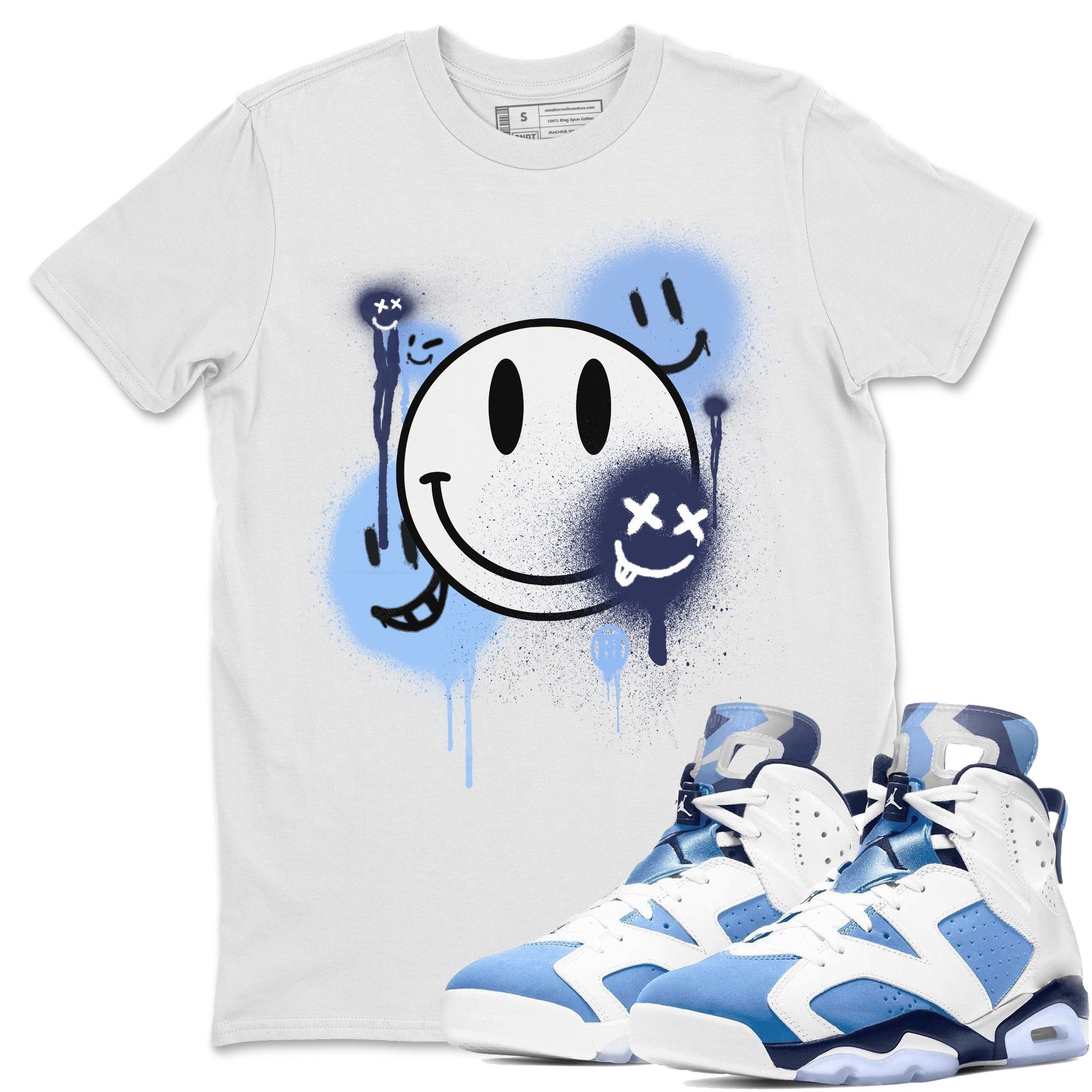 Smile Painting Unisex Tops - Air Jordan 6 UNC