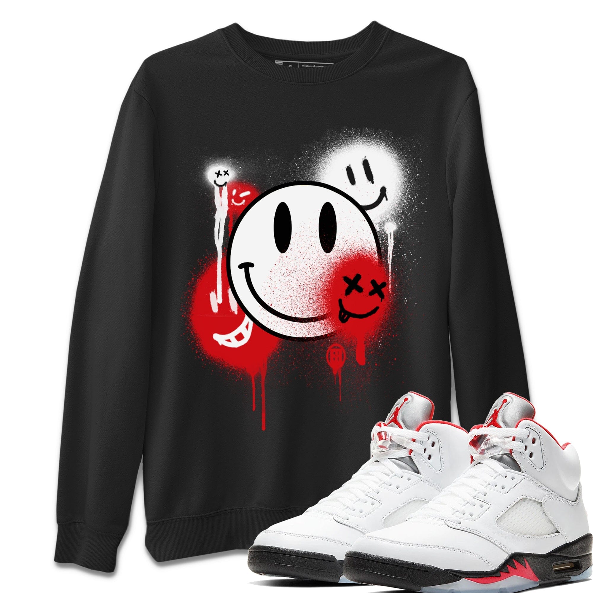 Smile Painting Unisex Tops - Air Jordan 5 Fire Red