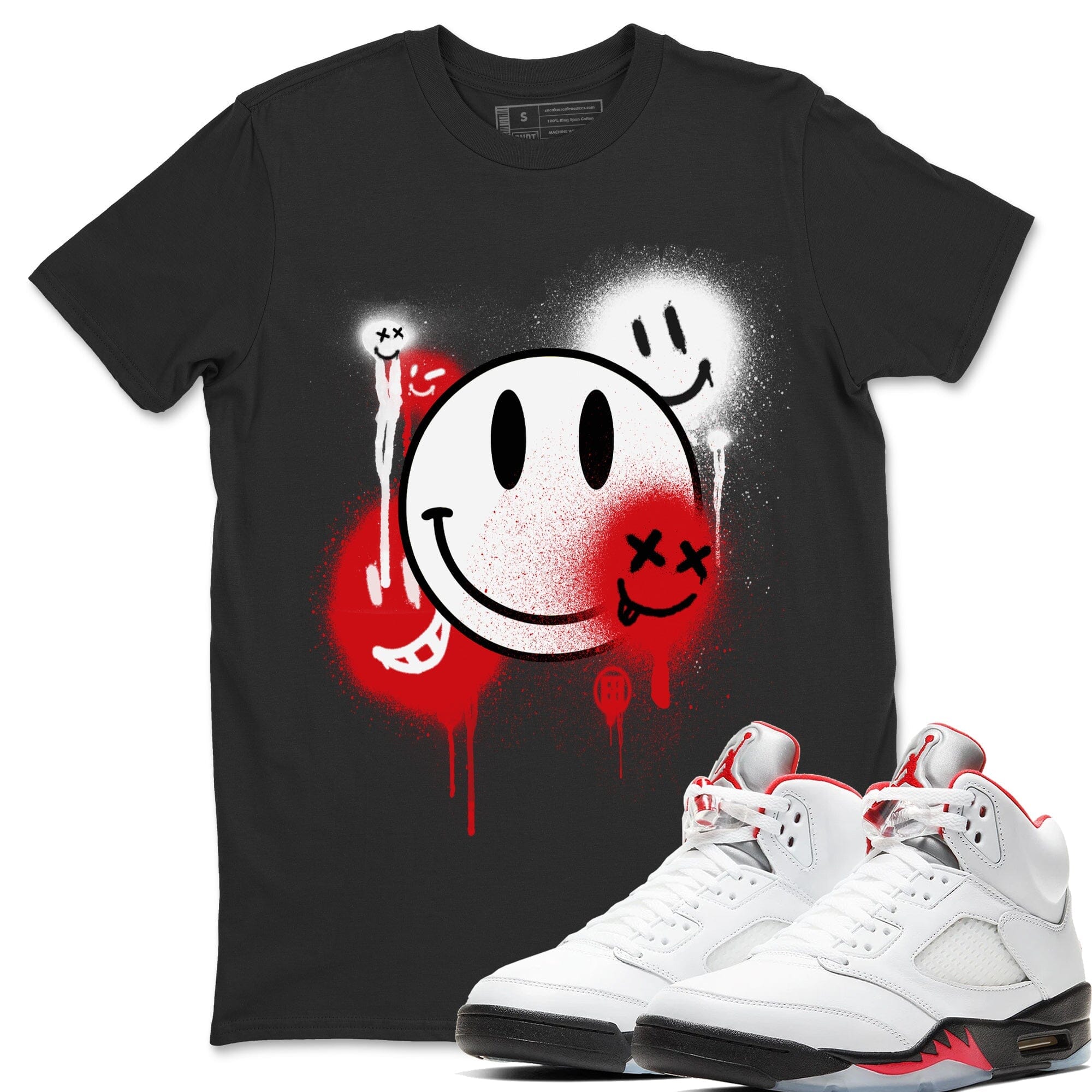 Smile Painting Unisex Tops - Air Jordan 5 Fire Red
