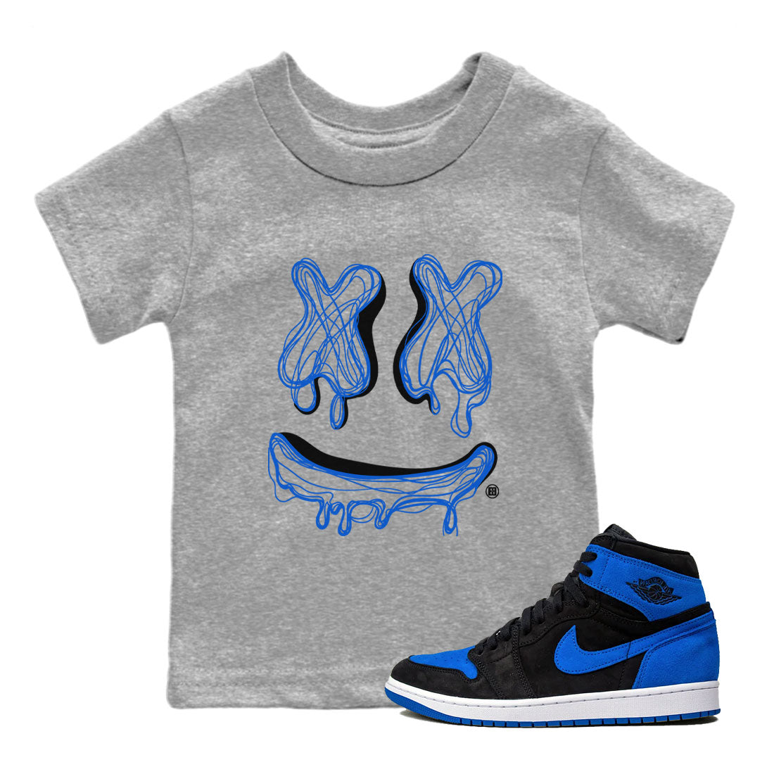Smile Doodle snkmatch Tee Kids - Air Jordan 1 Royal Reimagined