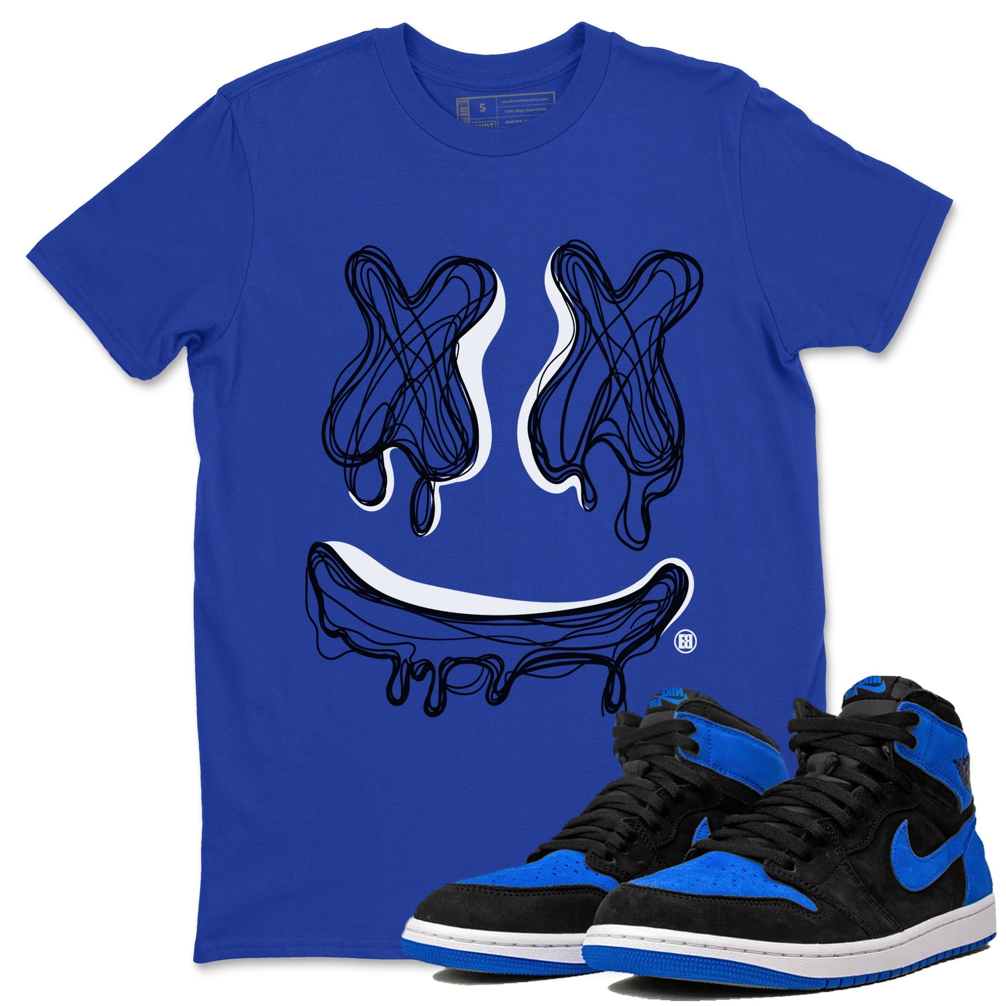 Smile Doodle snkmatch Tee - Air Jordan 1 Royal Reimagined