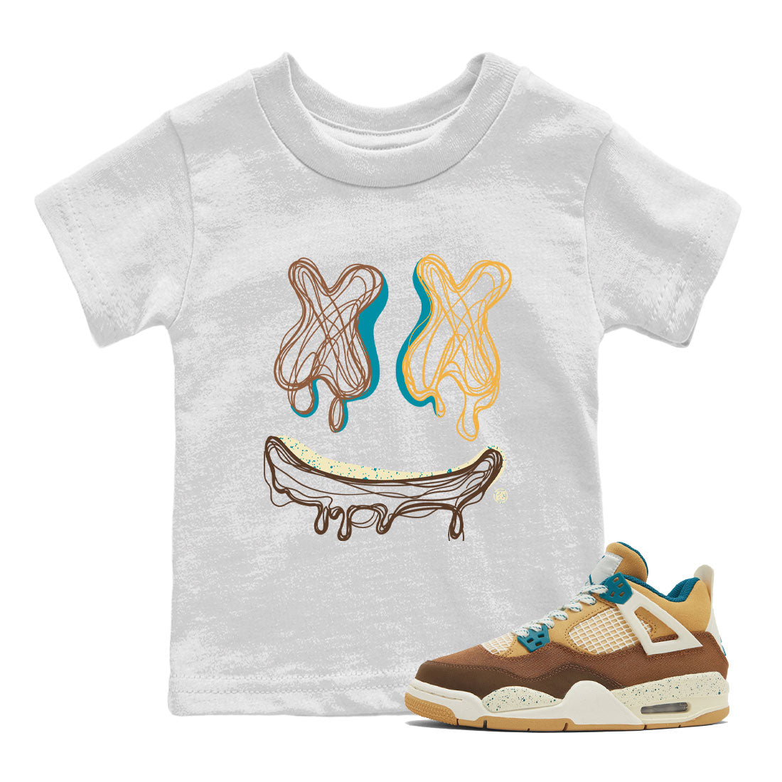 Smile Doodle snkmatch Tee Kids - Air Jordan 4 Cacao Wow
