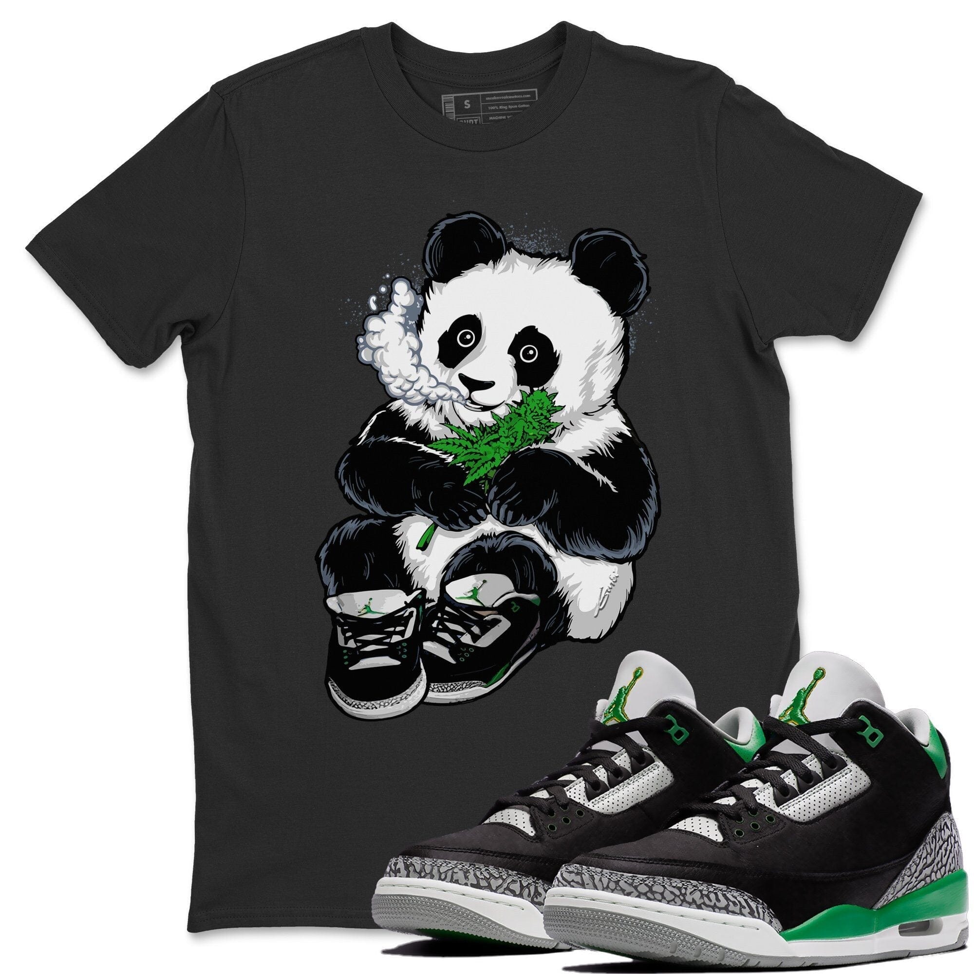 Smoking Panda Unisex Tops - Air Jordan 3 Pine Green