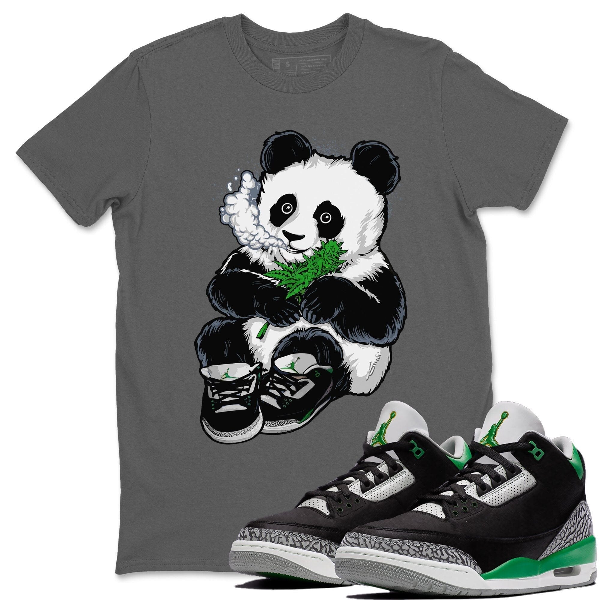 Smoking Panda Unisex Tops - Air Jordan 3 Pine Green