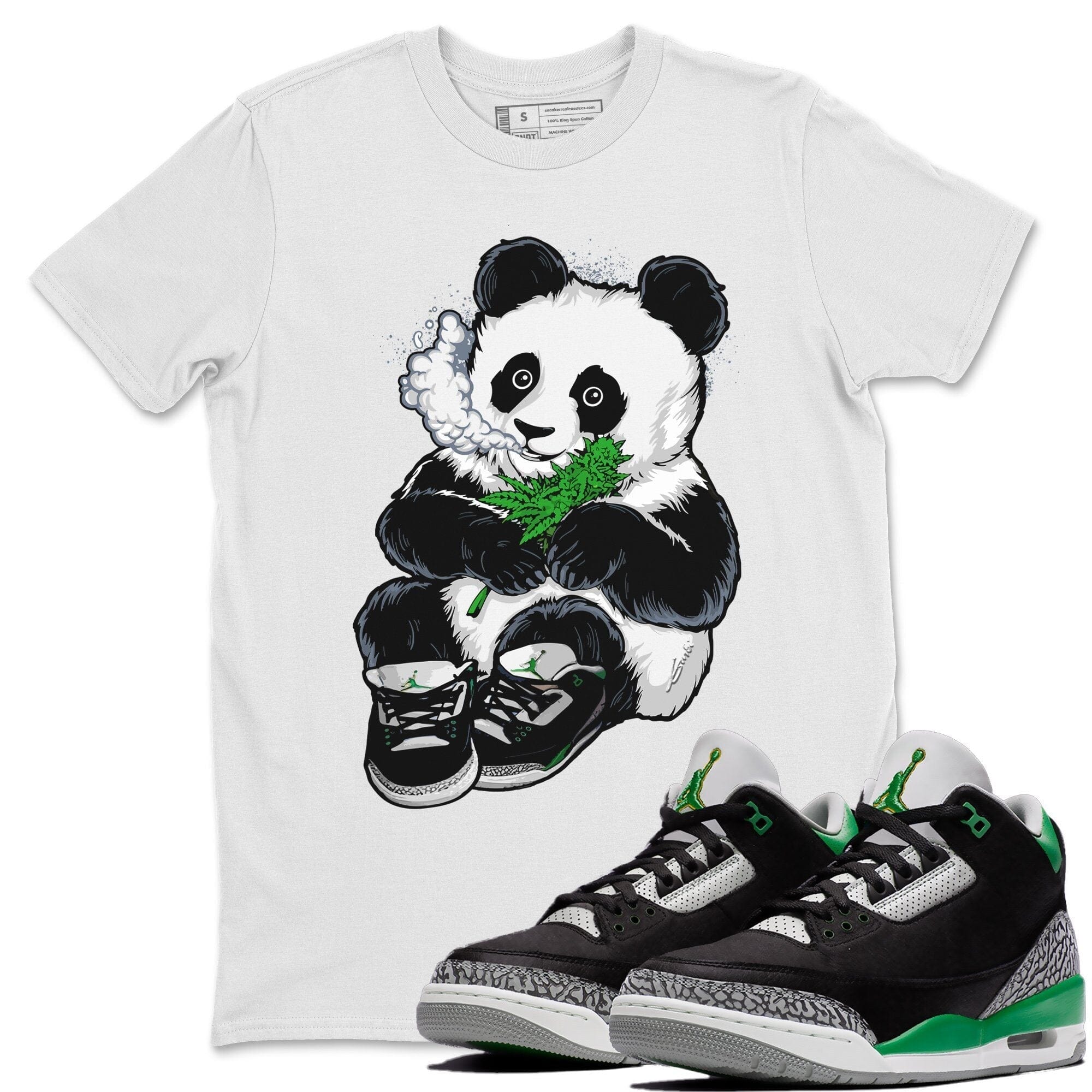 Smoking Panda Unisex Tops - Air Jordan 3 Pine Green