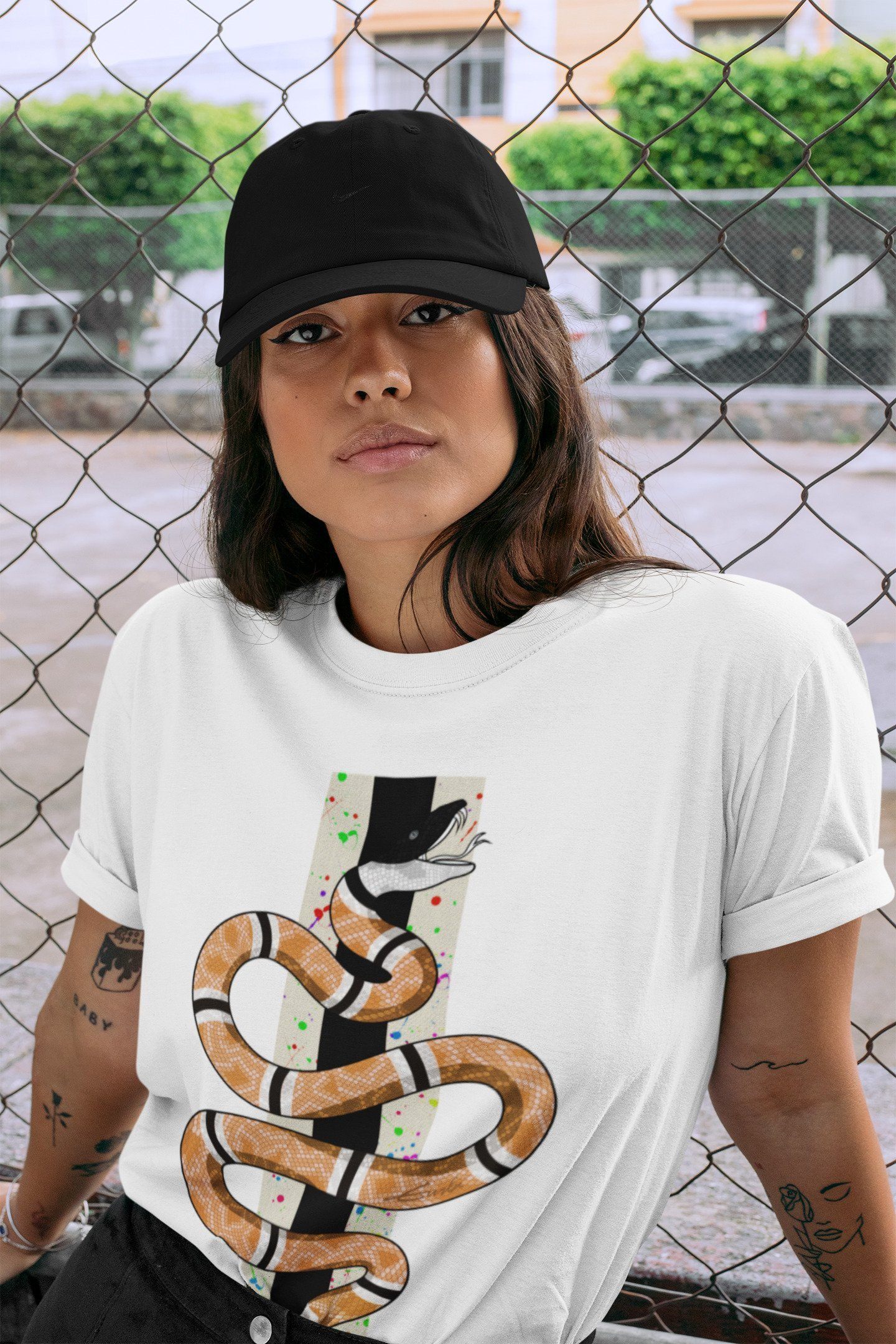 Snake Unisex Tops - Air Jordan 1 Brushstroke