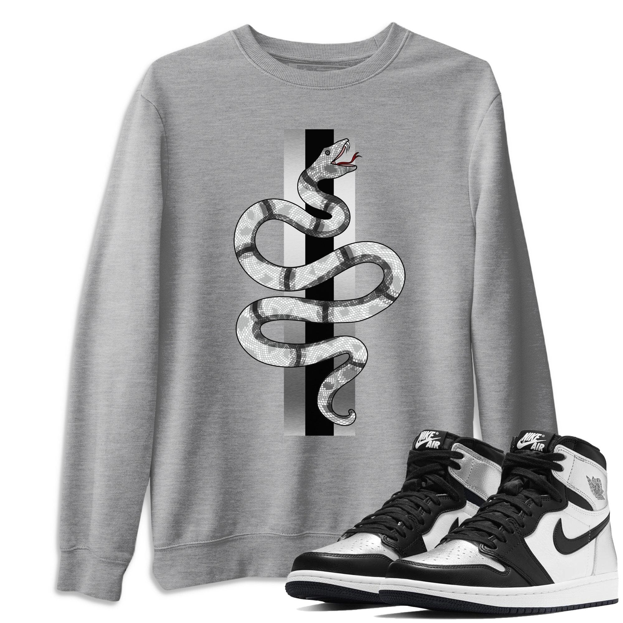 Snake Unisex Tops - Air Jordan 1 Silver Toe