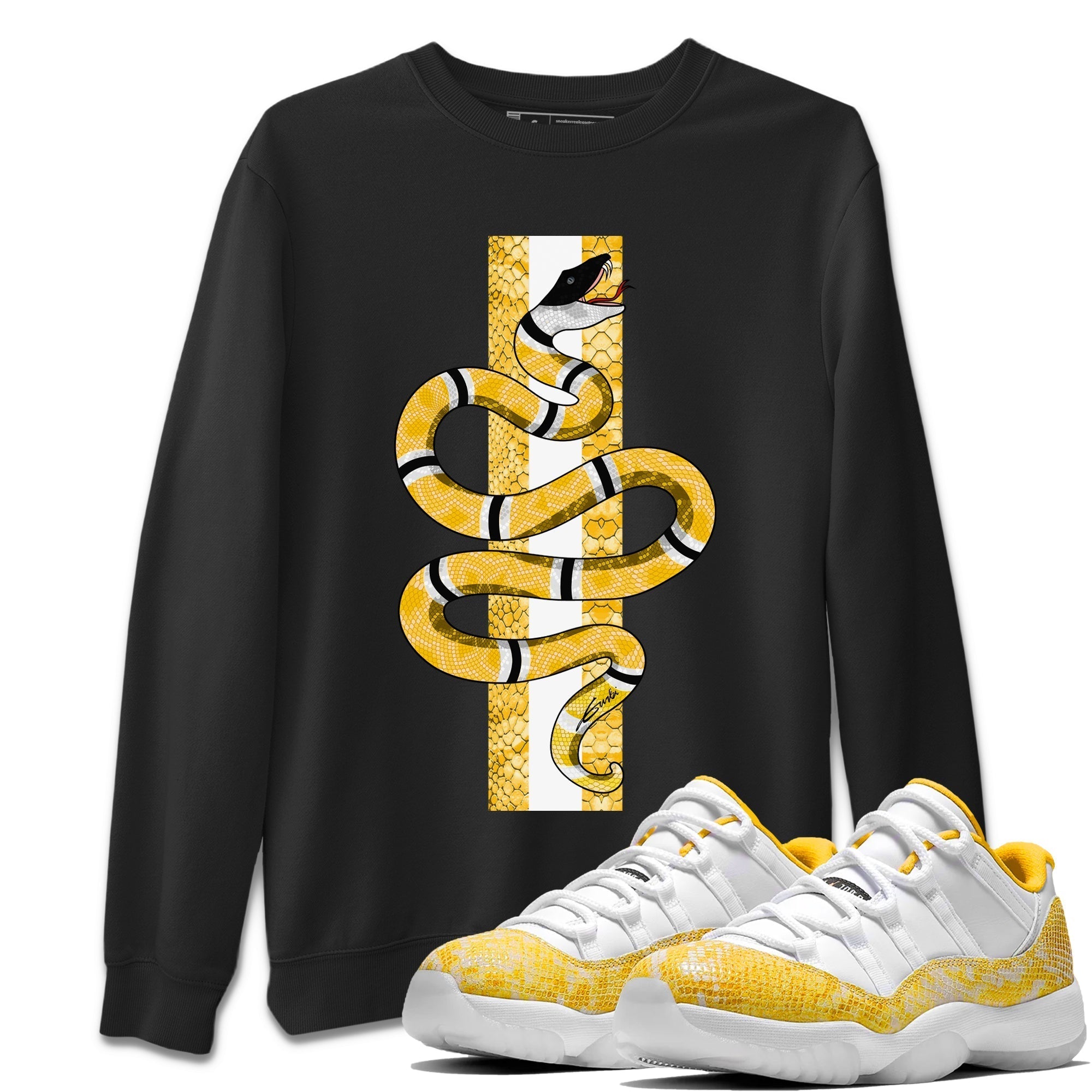 Snake Unisex Tops - Air Jordan 11 Yellow Python