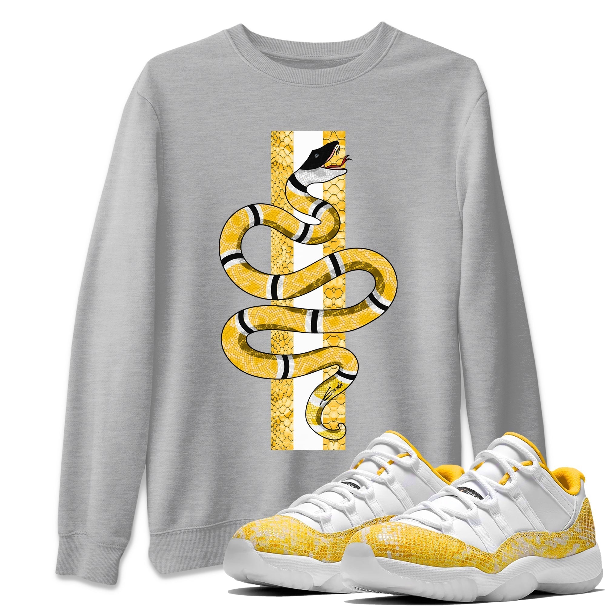 Snake Unisex Tops - Air Jordan 11 Yellow Python