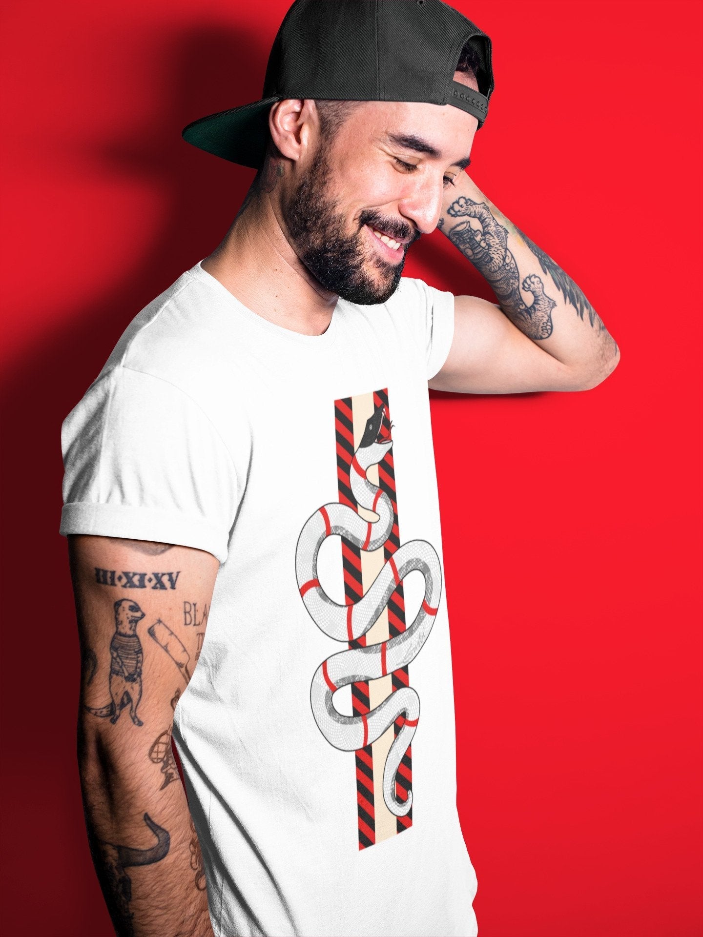 Snake Unisex Tops - Air Jordan 2 OFF-WHITE Varsity Red