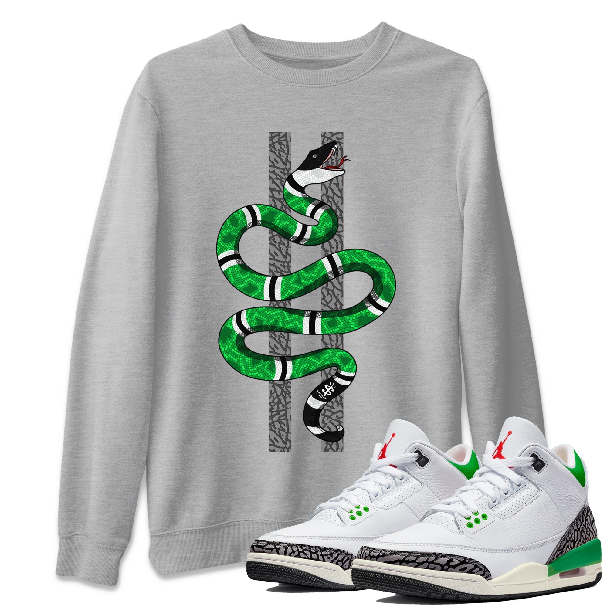 Snake Unisex Tops - Air Jordan 3 Lucky Green