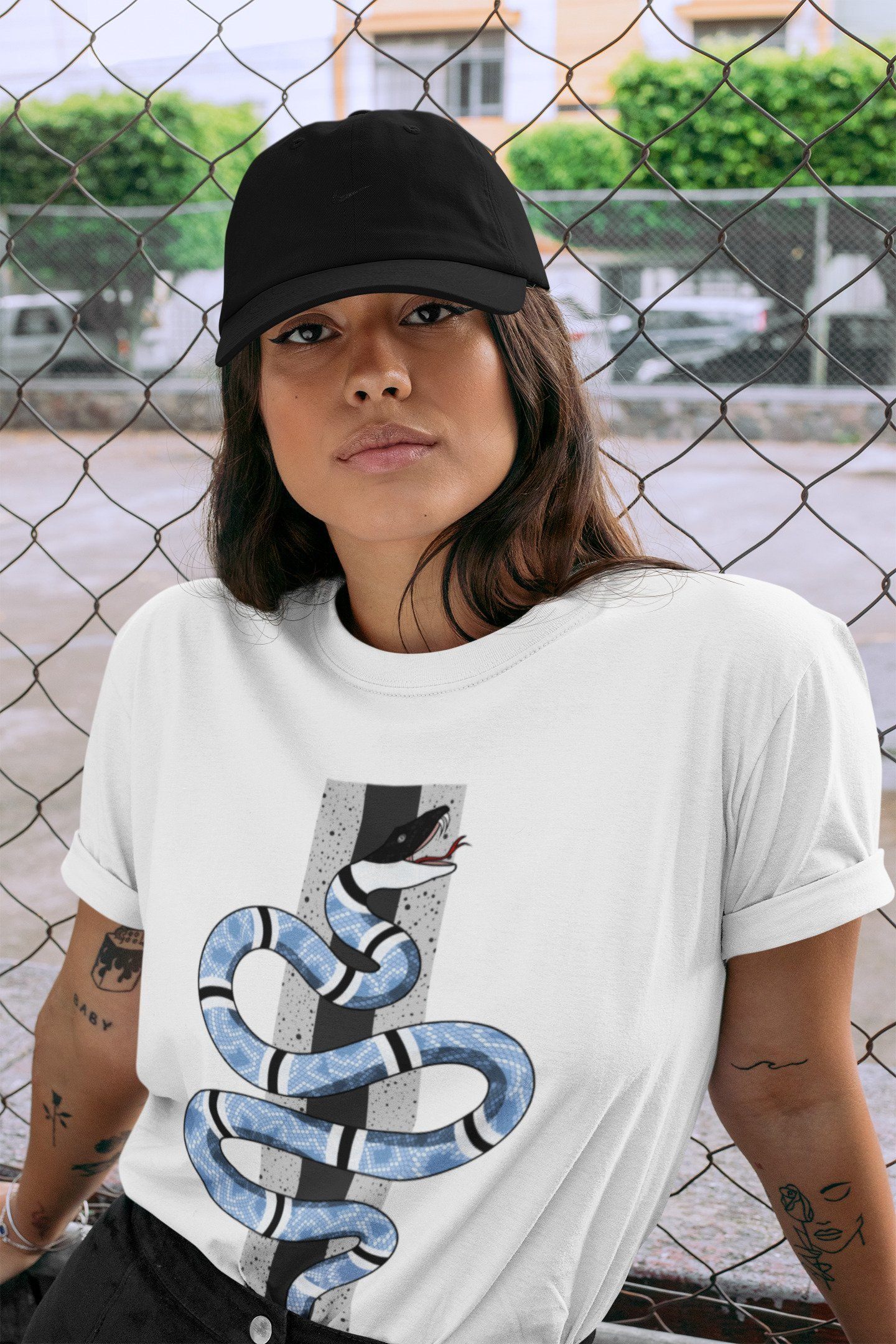 Snake Unisex Tops - Air Jordan 4 University Blue
