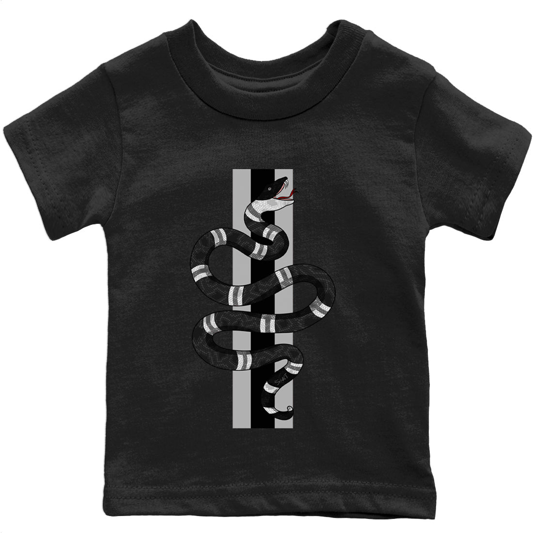 Snake Kids Tops - Air Jordan 4 Black Canvas