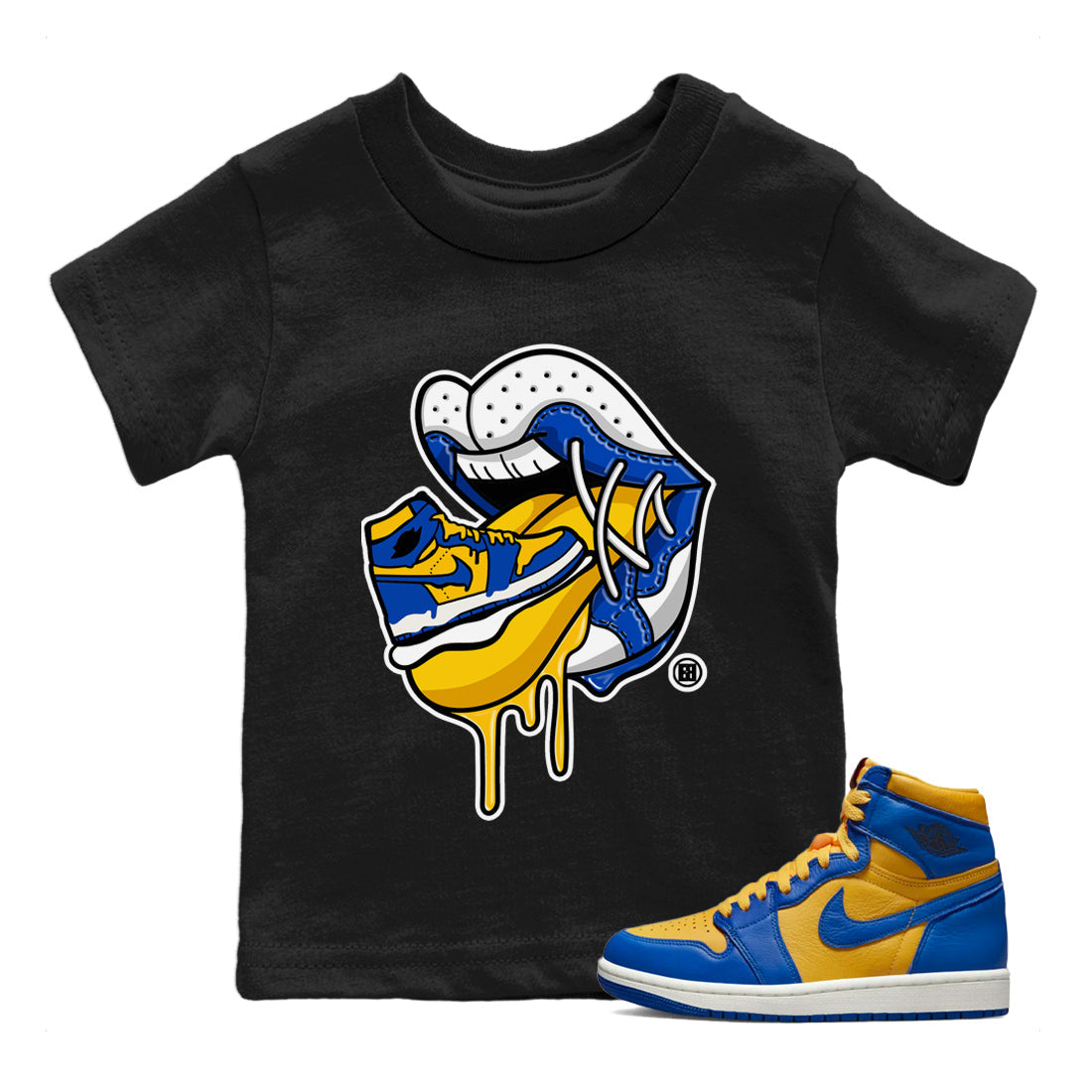 snkmatch Addiction 2 Kids Tops - Air Jordan 1 Game Royal Varsity Maize