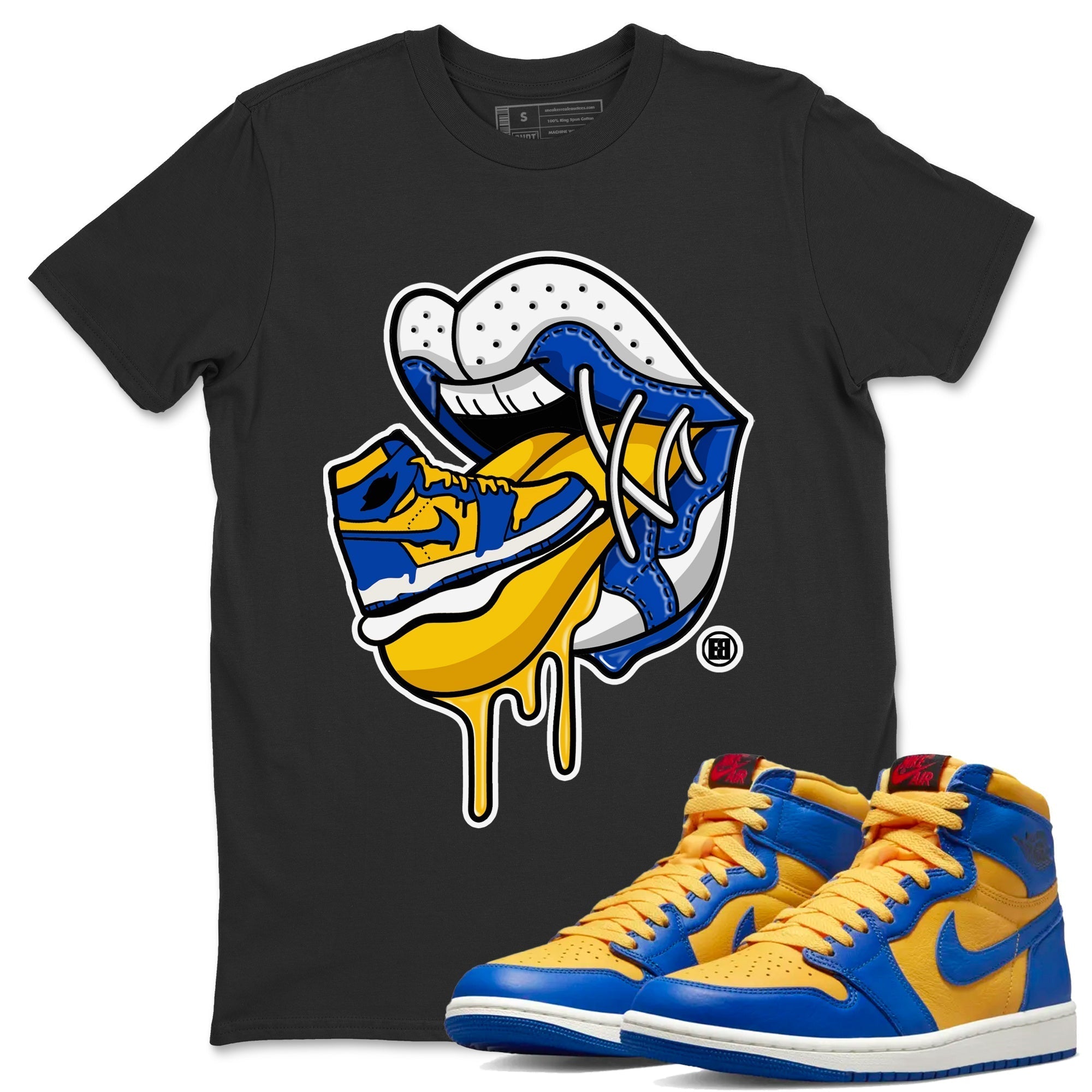 snkmatch Addiction 2 Unisex Tops - Air Jordan 1 Game Royal Varsity Maize