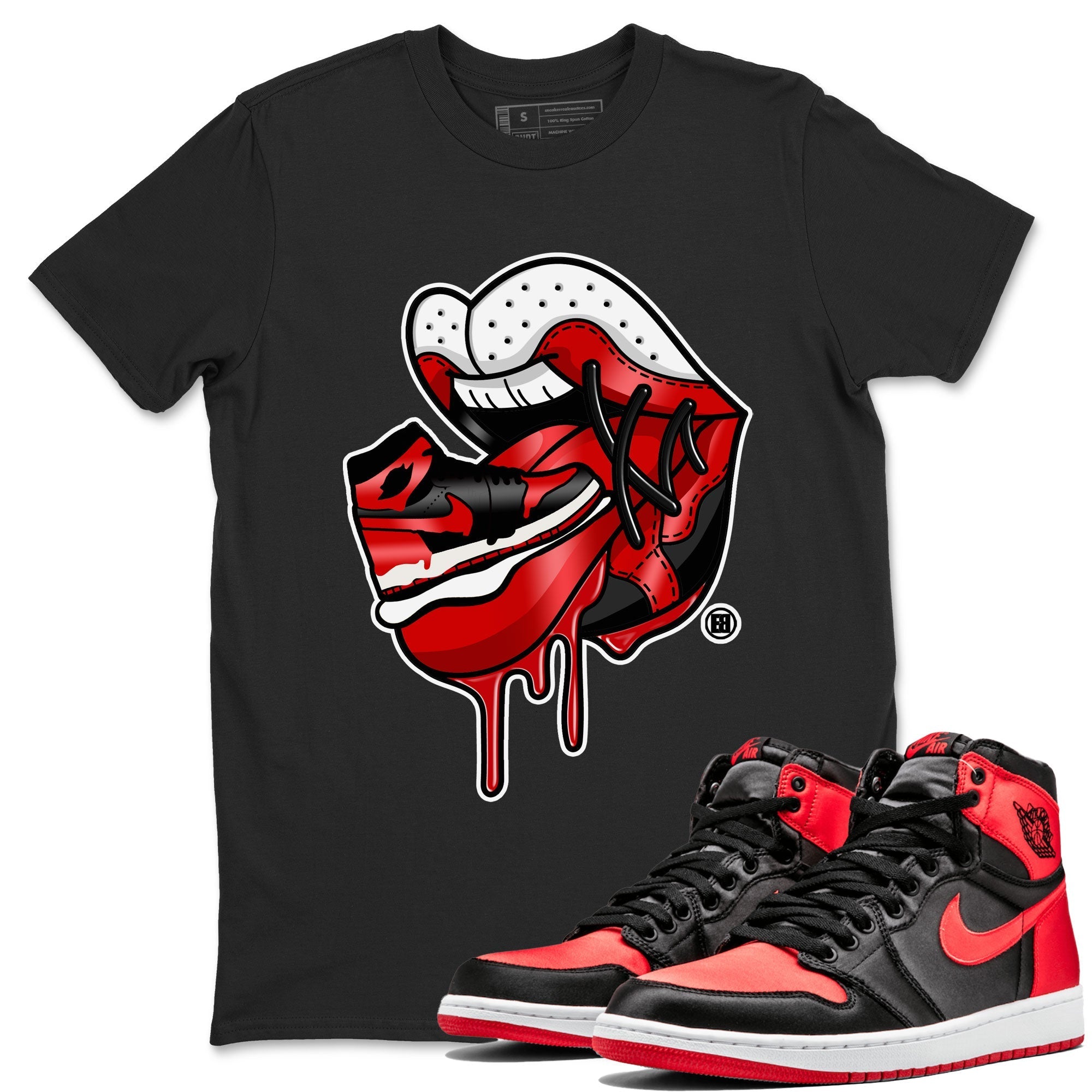 snkmatch Addiction 2 Unisex Tops - Air Jordan 1 Satin Bred