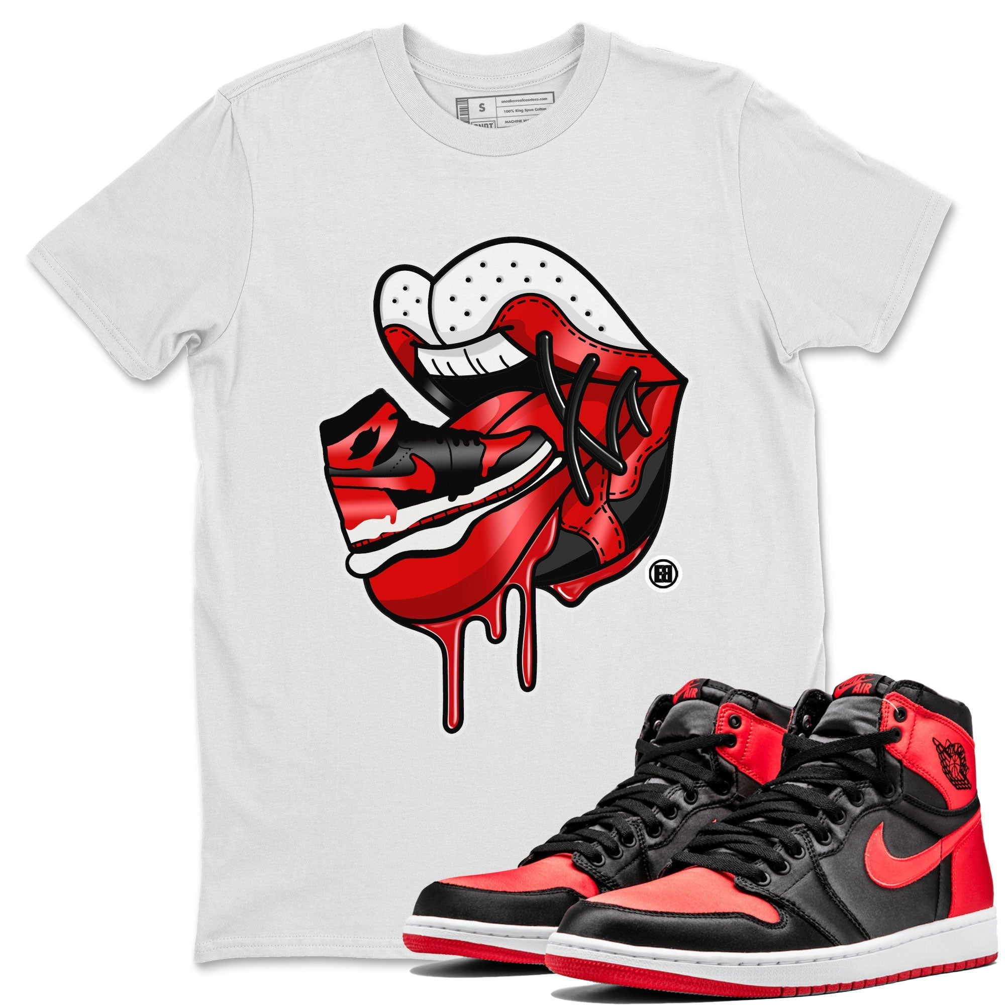 snkmatch Addiction 2 Unisex Tops - Air Jordan 1 Satin Bred