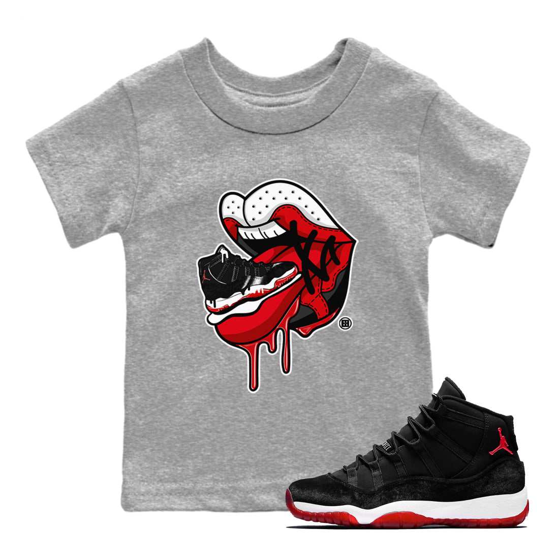 snkmatch Addiction 2 snkmatch Tees Kids - Air Jordan 11 Bred Velvet