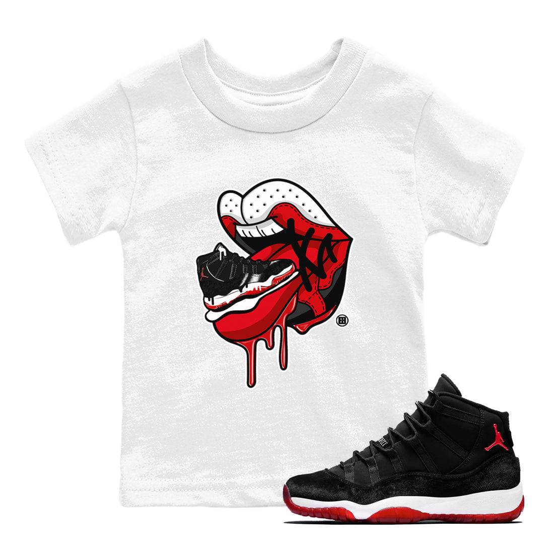 snkmatch Addiction 2 snkmatch Tees Kids - Air Jordan 11 Bred Velvet
