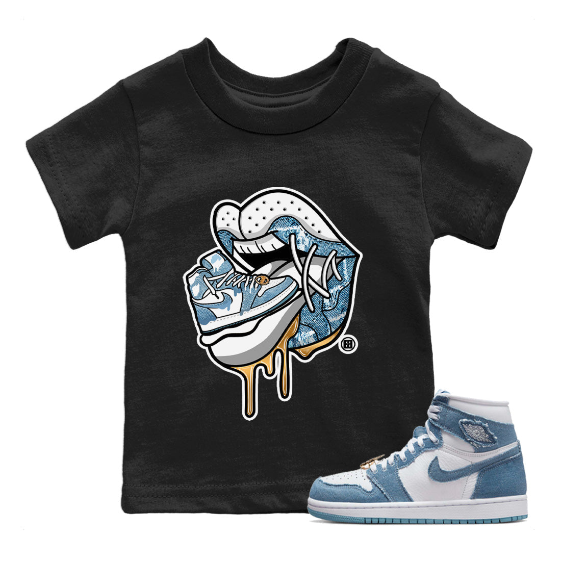 snkmatch Addiction 2 Kids Tops - Air Jordan 1 Denim