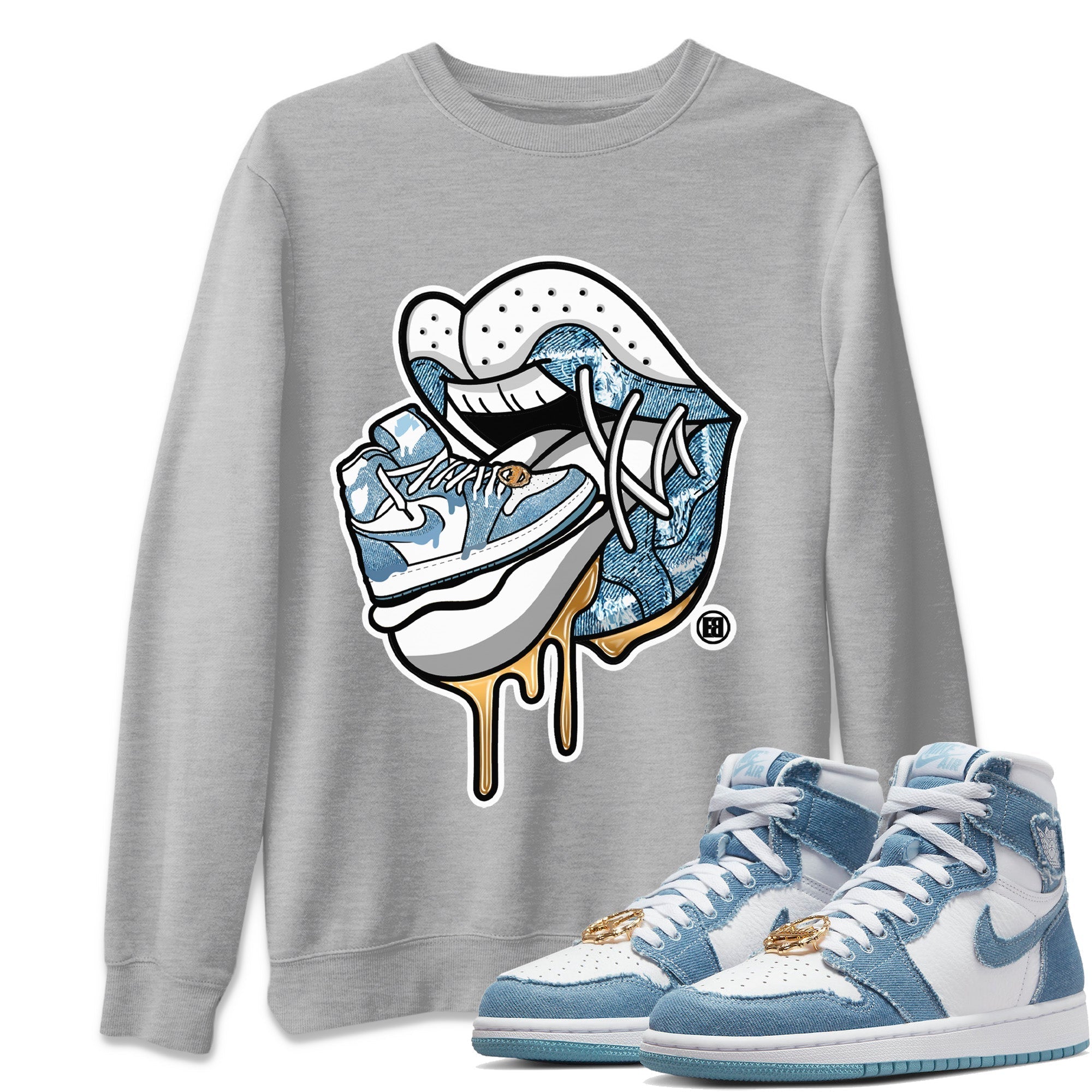snkmatch Addiction 2 Unisex Tops - Air Jordan 1 Denim