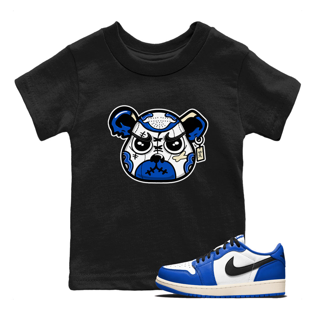 snkmatch Bear Face snkmatch Tees Kids - Air Jordan 1 Game Royal