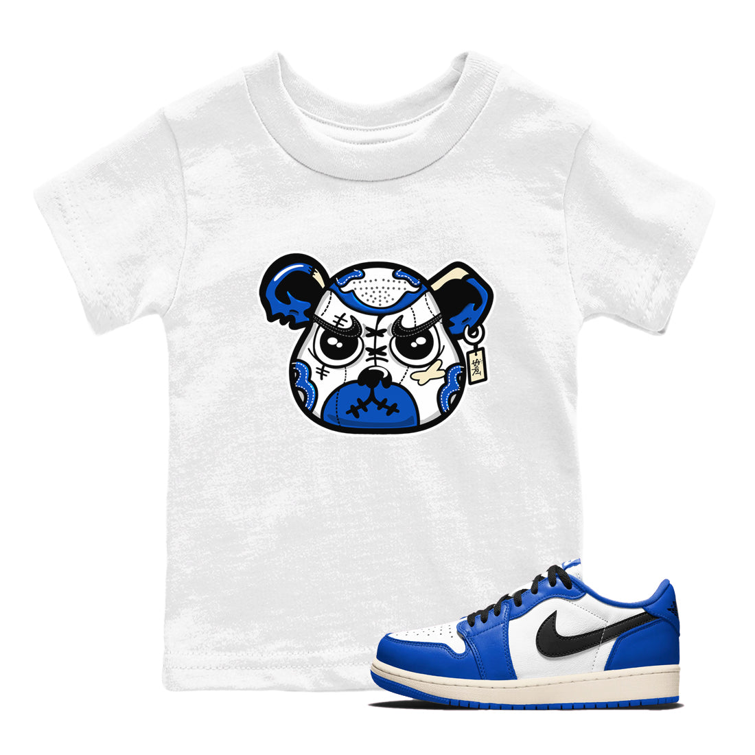 snkmatch Bear Face snkmatch Tees Kids - Air Jordan 1 Game Royal