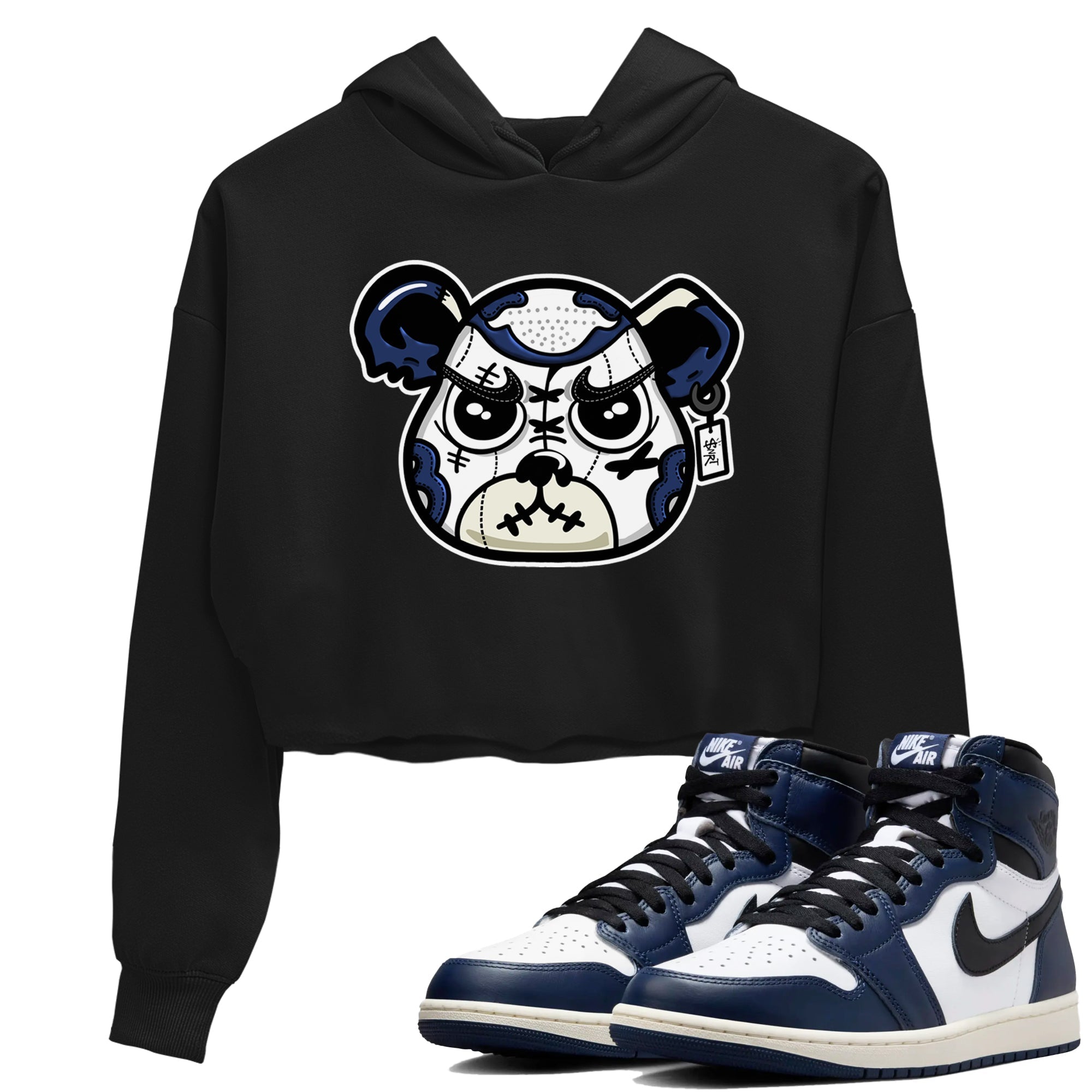 snkmatch Bear Face snkmatch Women's Top - Air Jordan 1 Midnight Navy