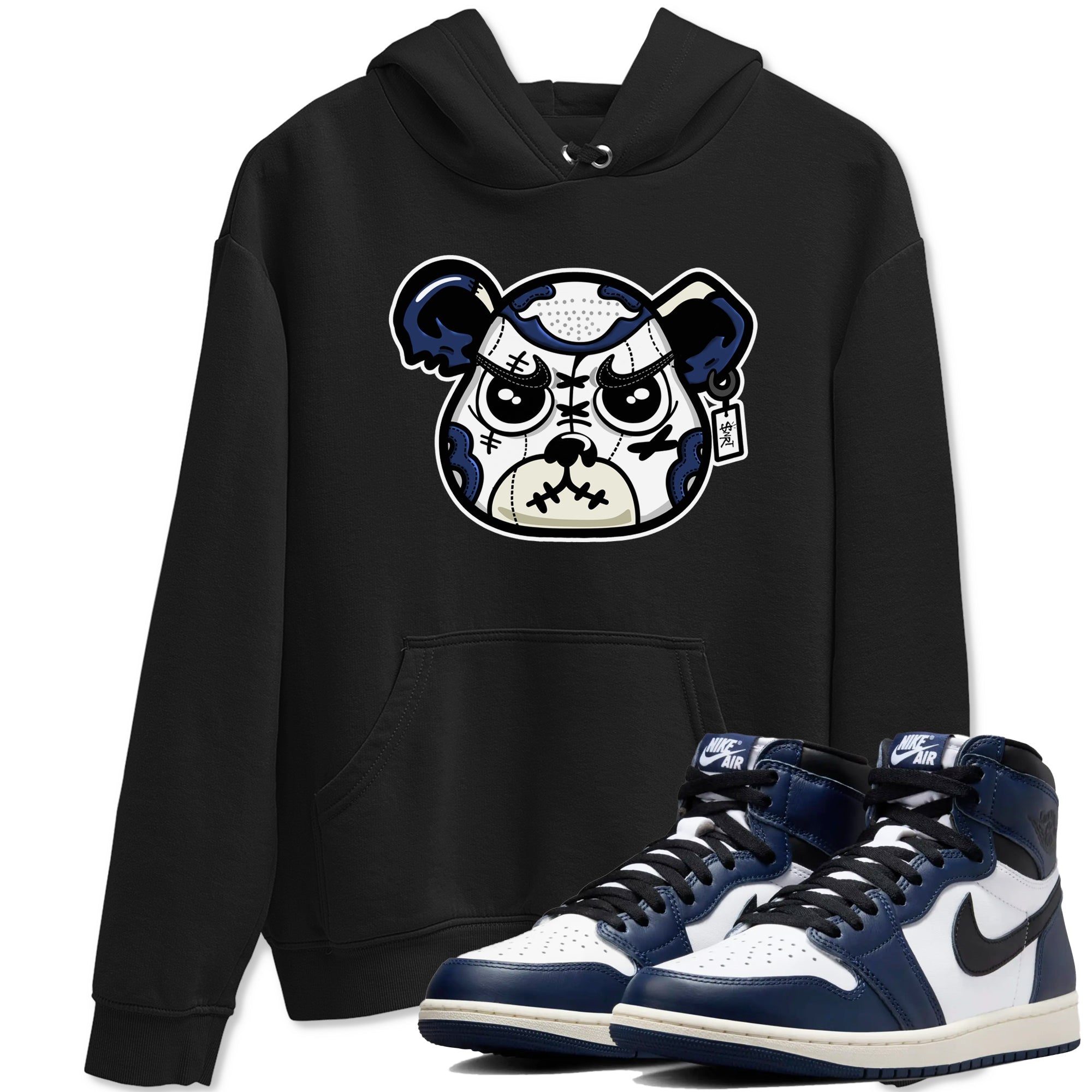 snkmatch Bear Face snkmatch Tees - Air Jordan 1 Midnight Navy