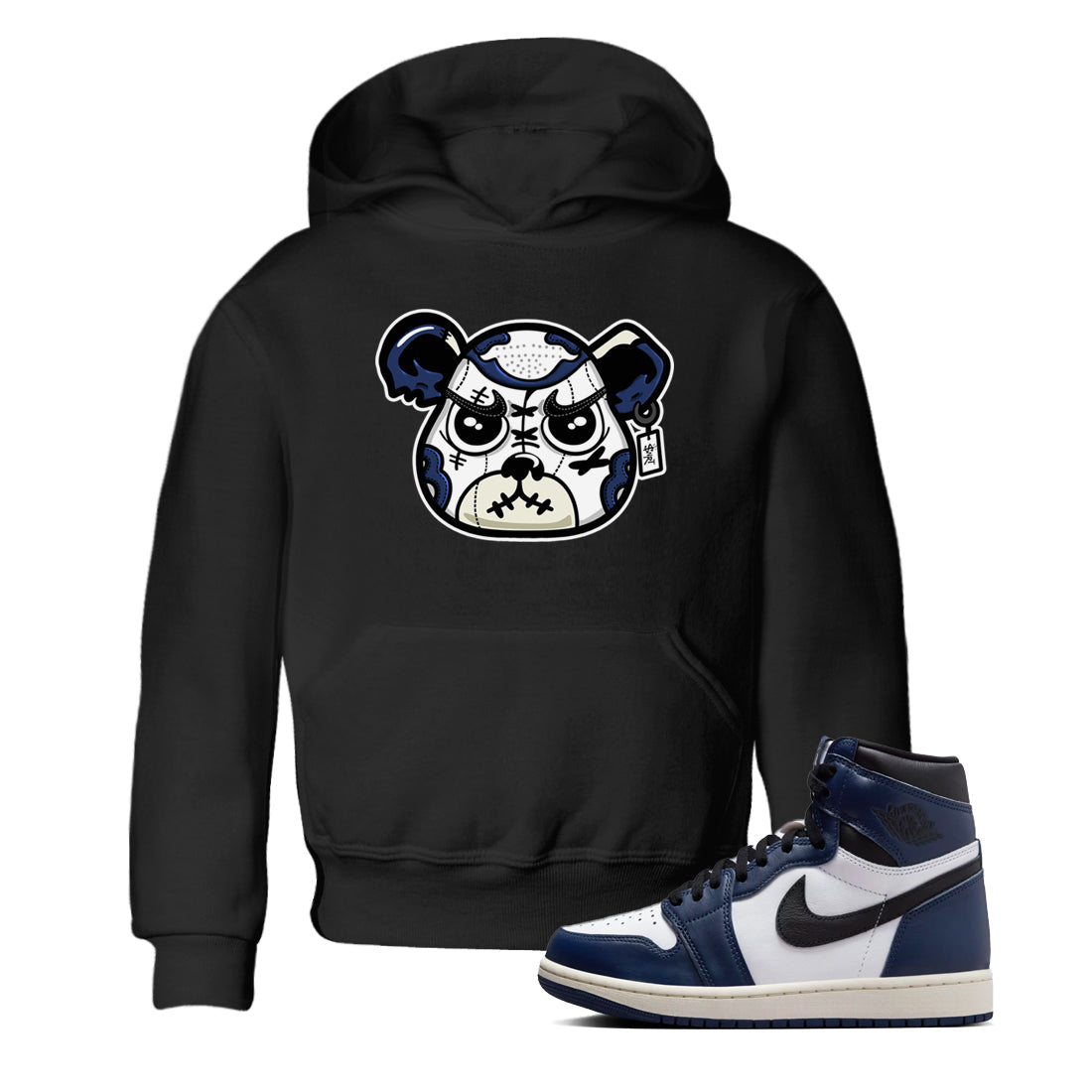 snkmatch Bear Face snkmatch Tees Kids - Air Jordan 1 Midnight Navy