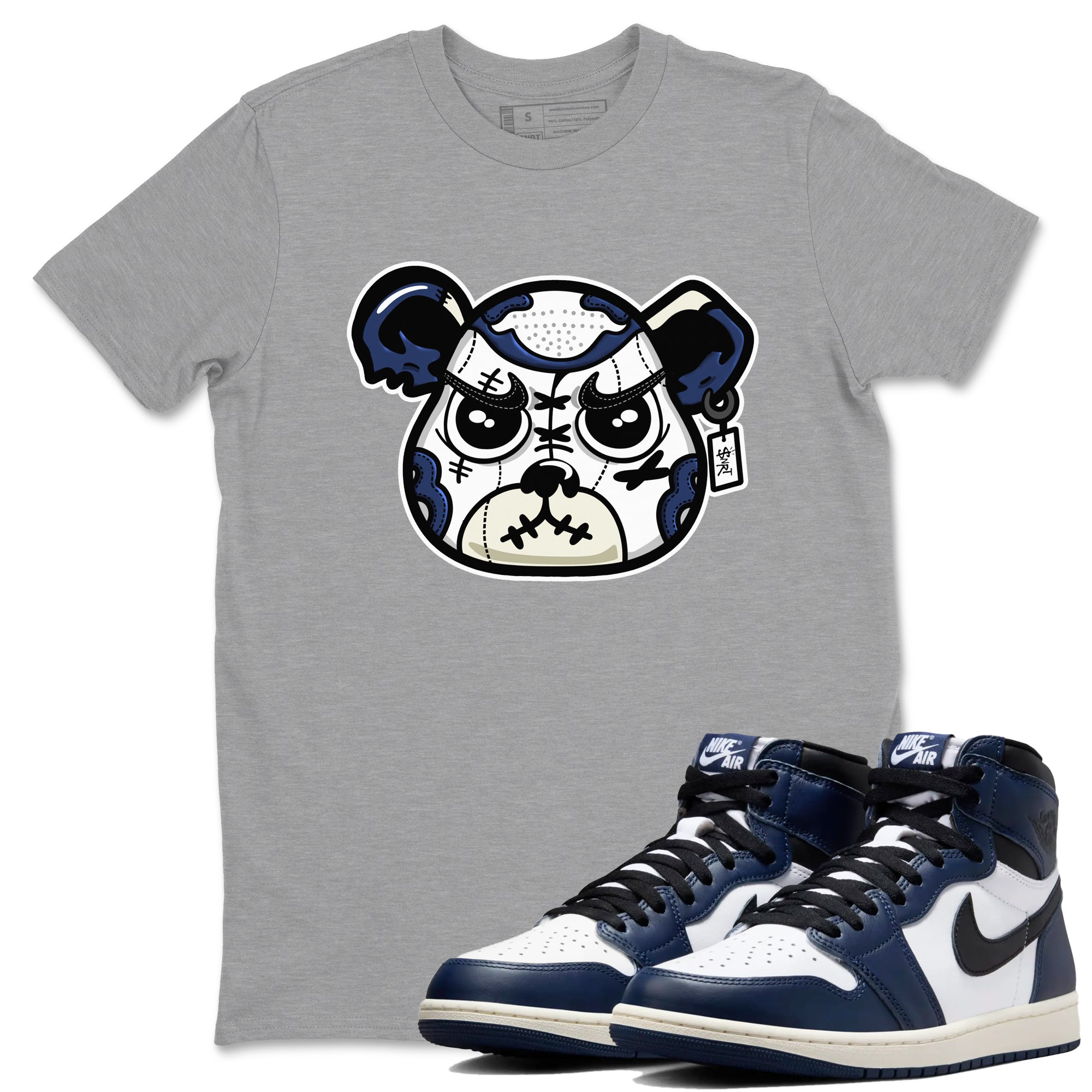 snkmatch Bear Face snkmatch Tees - Air Jordan 1 Midnight Navy