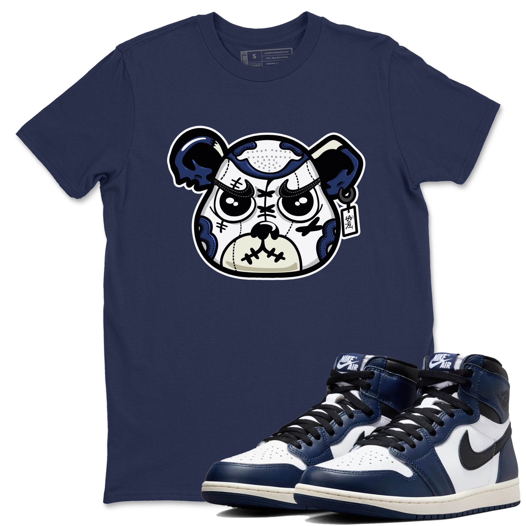 snkmatch Bear Face snkmatch Tees - Air Jordan 1 Midnight Navy