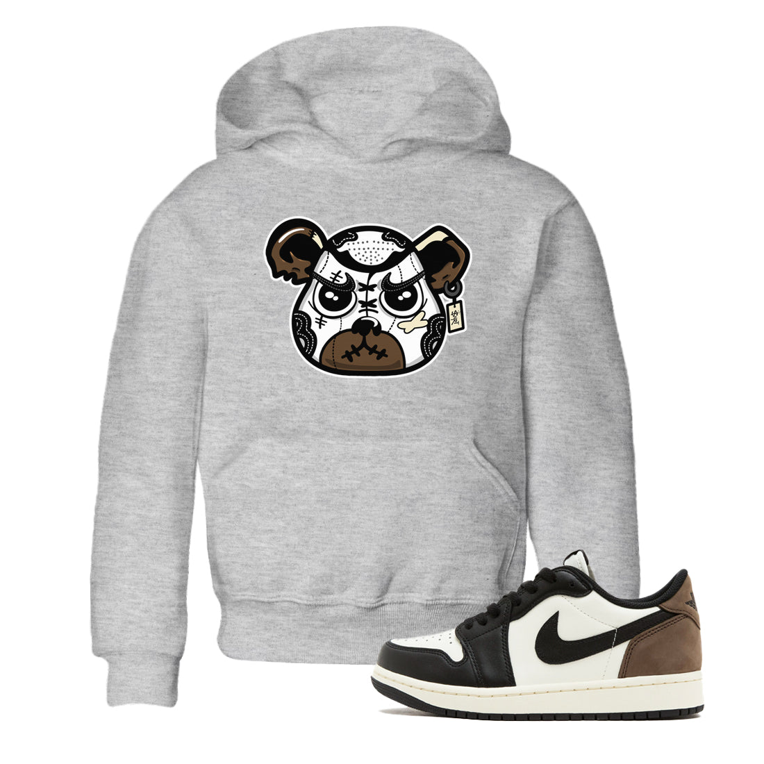 snkmatch Bear Face snkmatch Tees Kids - Air Jordan 1 Mocha