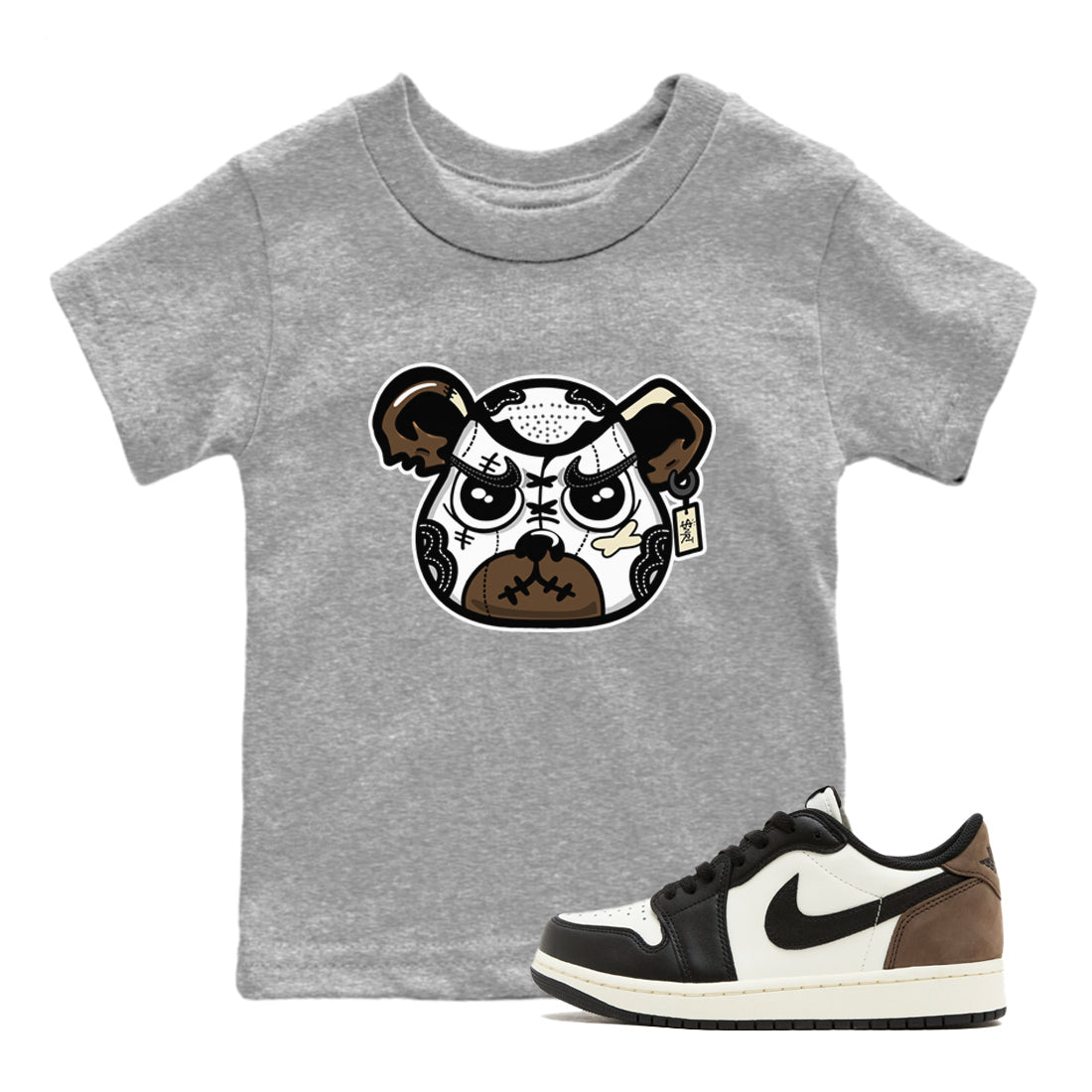 snkmatch Bear Face snkmatch Tees Kids - Air Jordan 1 Mocha