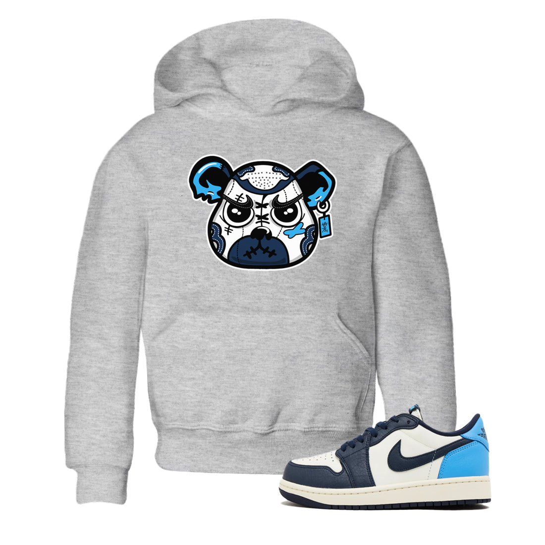snkmatch Bear Face snkmatch Tees Kids - Air Jordan 1 Obsidian