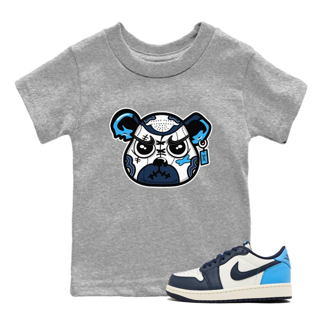 snkmatch Bear Face snkmatch Tees Kids - Air Jordan 1 Obsidian