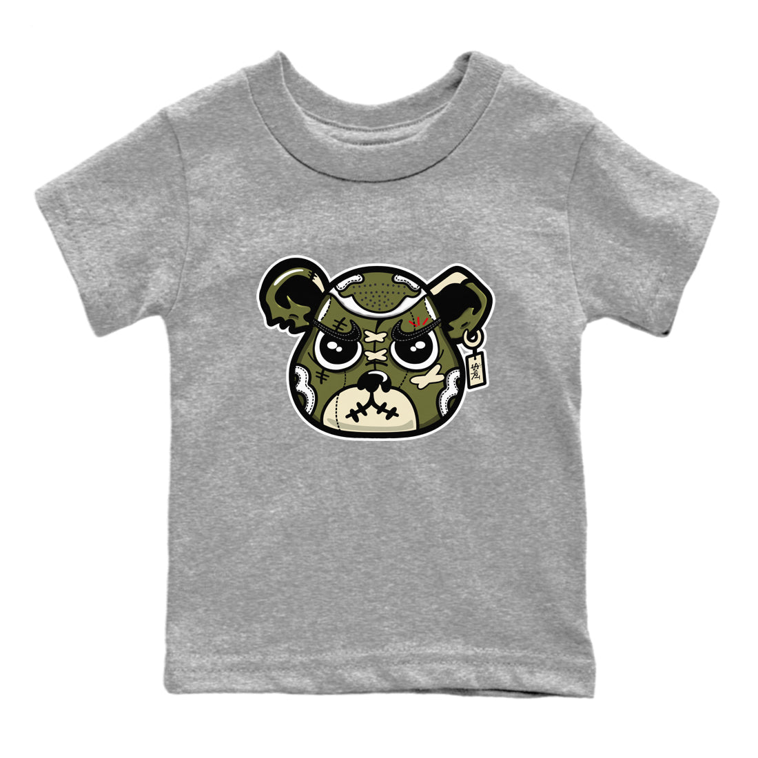 snkmatch Bear Face snkmatch Tees Kids - Air Jordan 1 Travis Scott Medium Olive