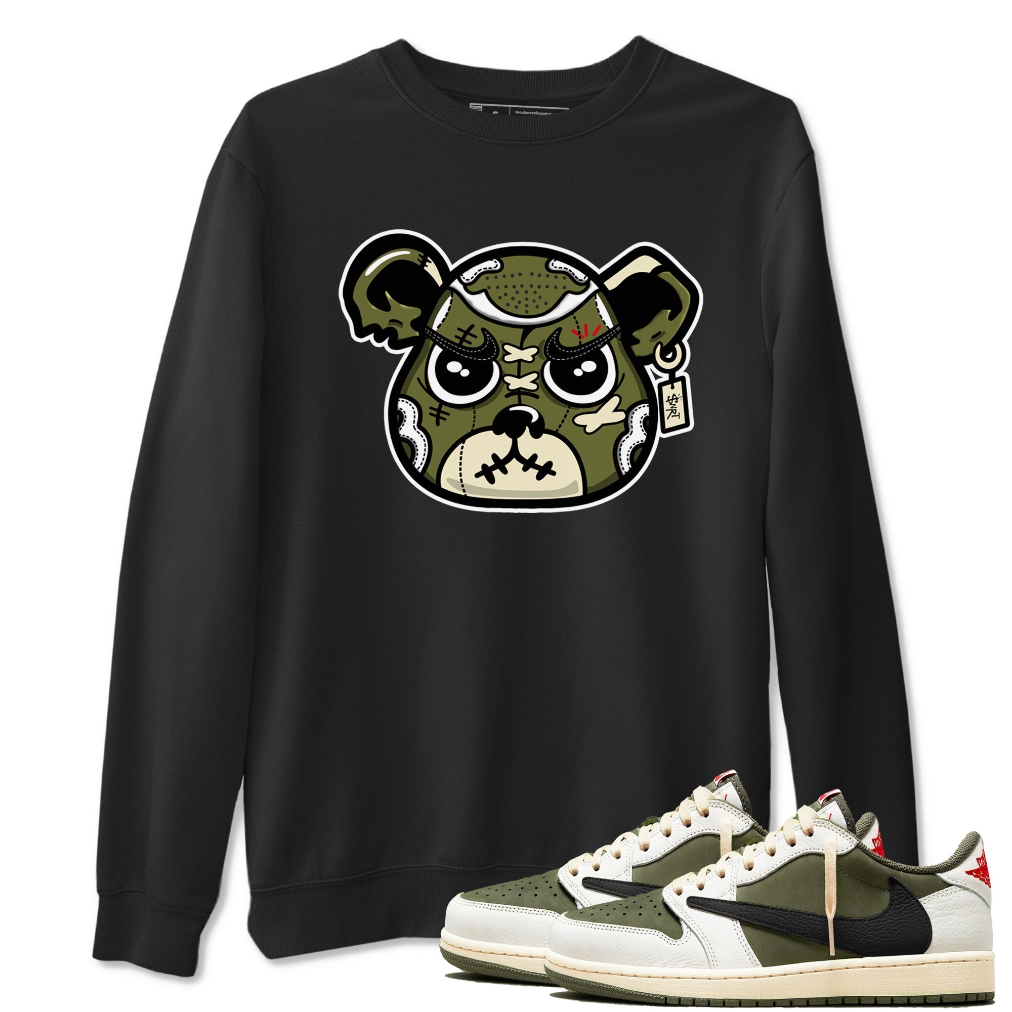 snkmatch Bear Face snkmatch Tees - Air Jordan 1 Travis Scott Medium Olive