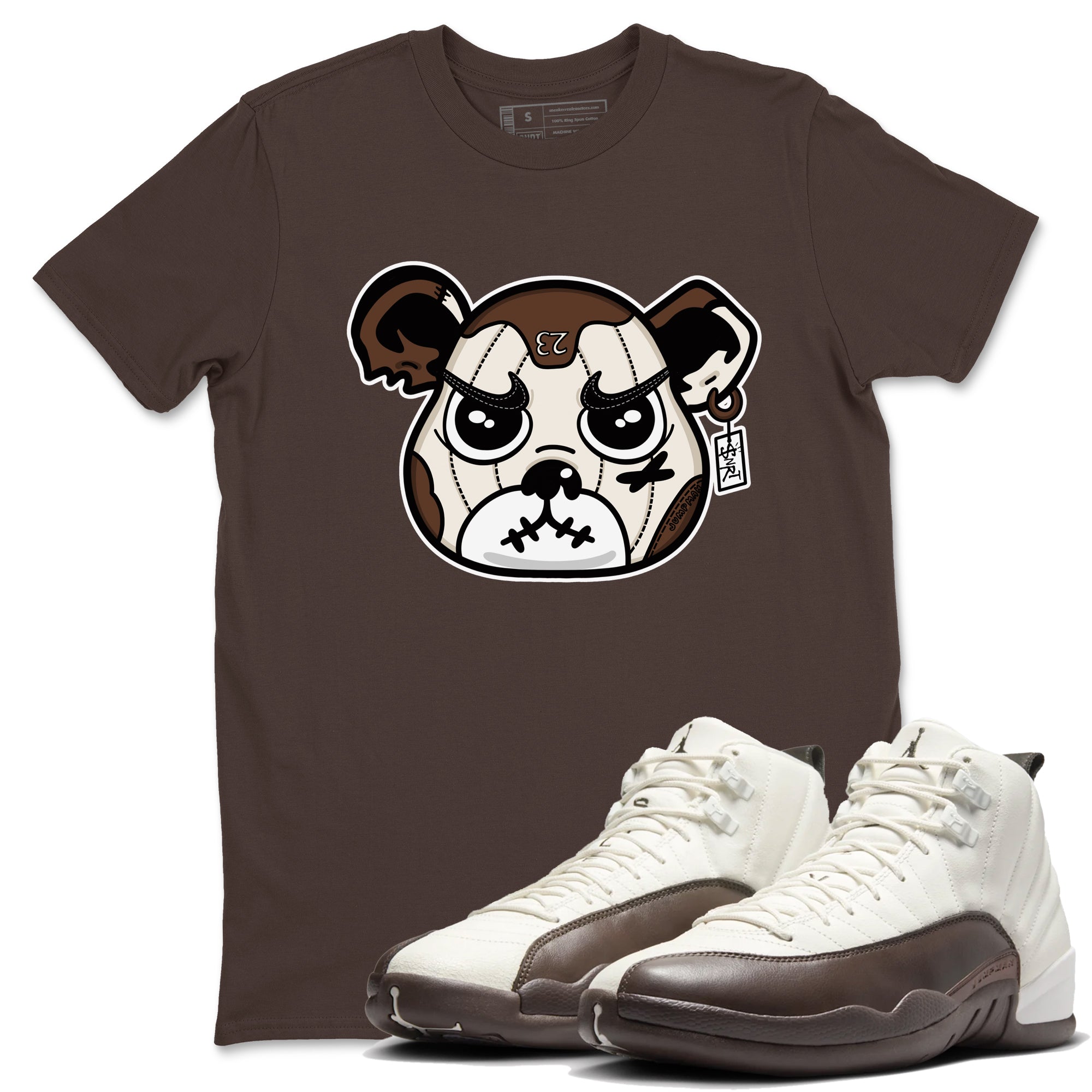 snkmatch Bear Face snkmatch Tees - Air Jordan 12 Baroque Brown