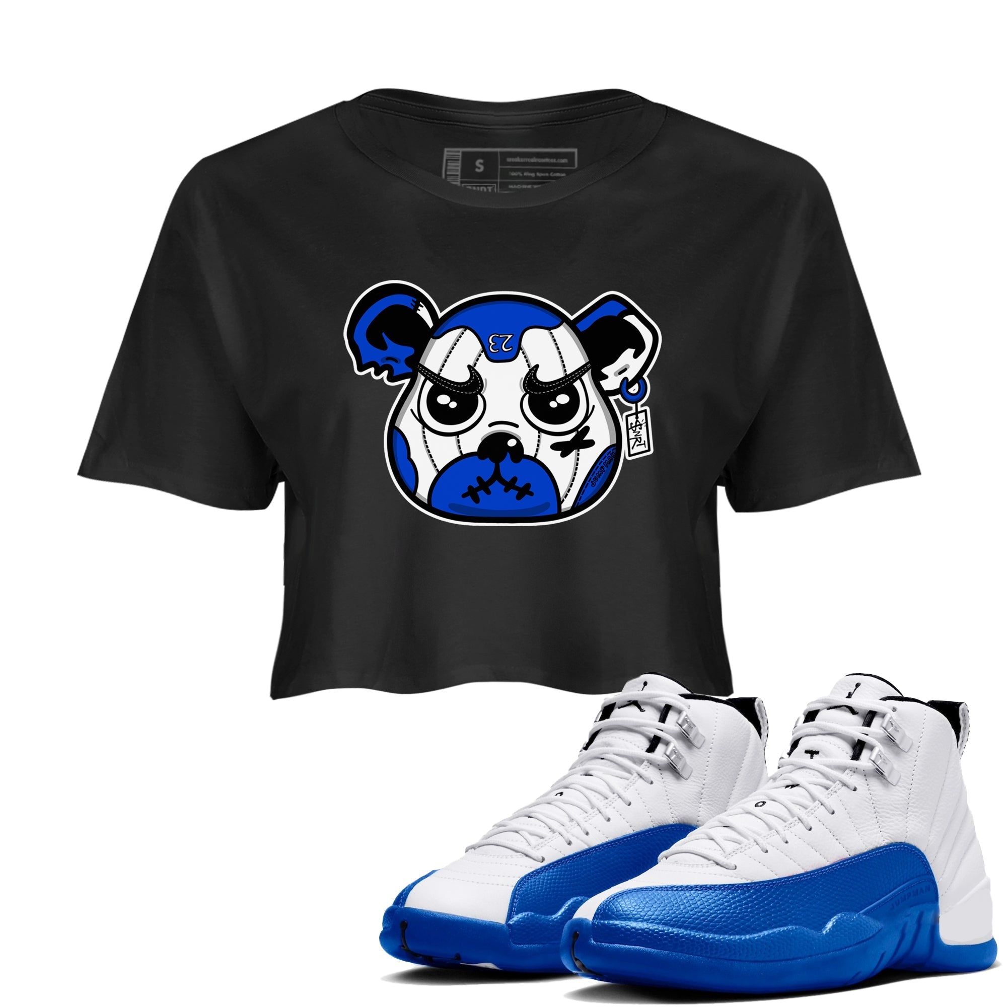 snkmatch Bear Face snkmatch Women's Top - Air Jordan 12 Blueberry