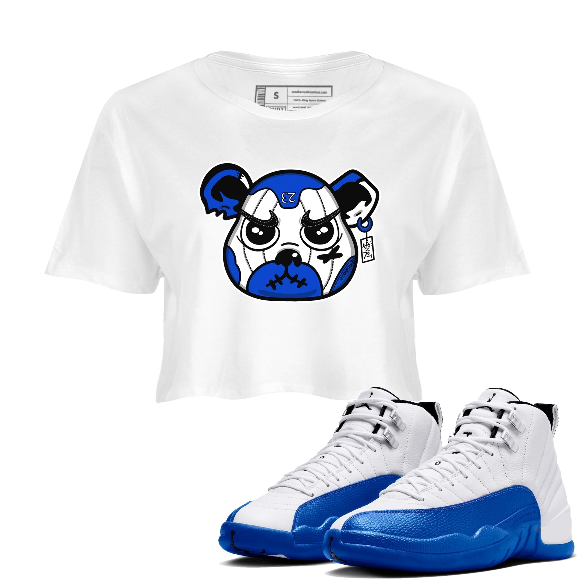 snkmatch Bear Face snkmatch Women's Top - Air Jordan 12 Blueberry