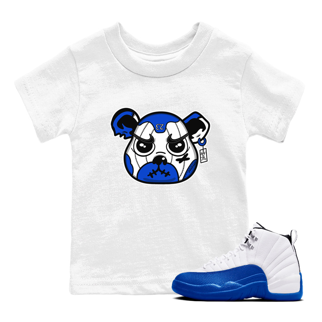 snkmatch Bear Face snkmatch Tees Kids - Air Jordan 12 Blueberry