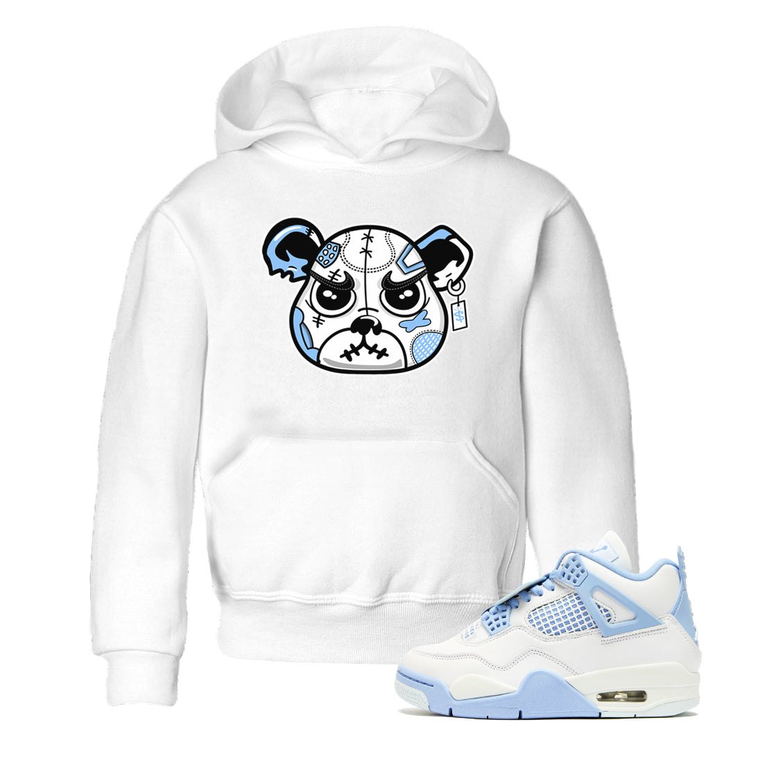 snkmatch Bear Face snkmatch Tees Kids - Air Jordan 4 Aluminum