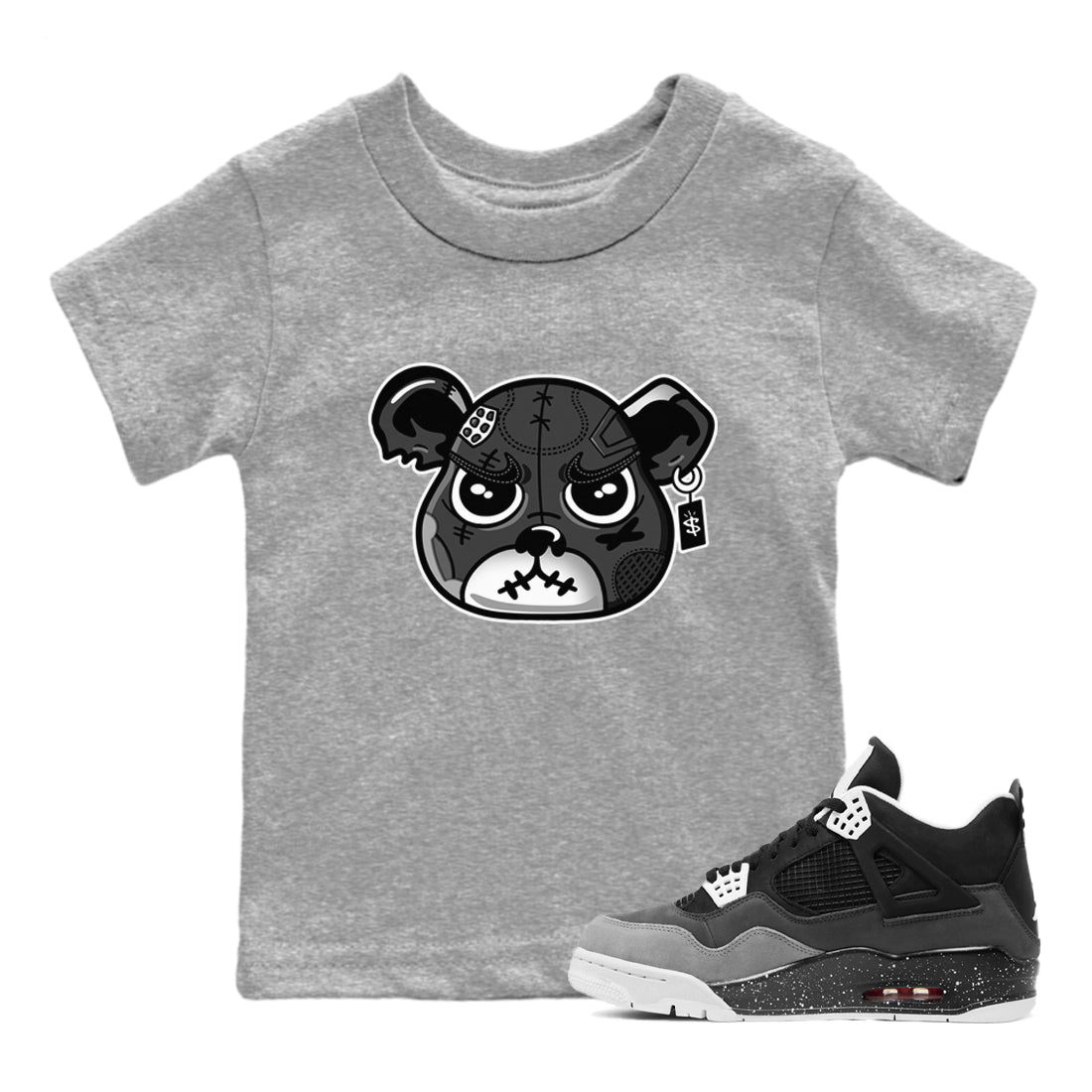 snkmatch Bear Face snkmatch Tees Kids - Air Jordan 4 Fear