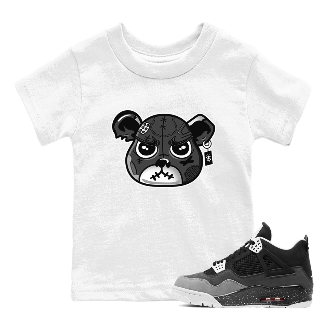 snkmatch Bear Face snkmatch Tees Kids - Air Jordan 4 Fear