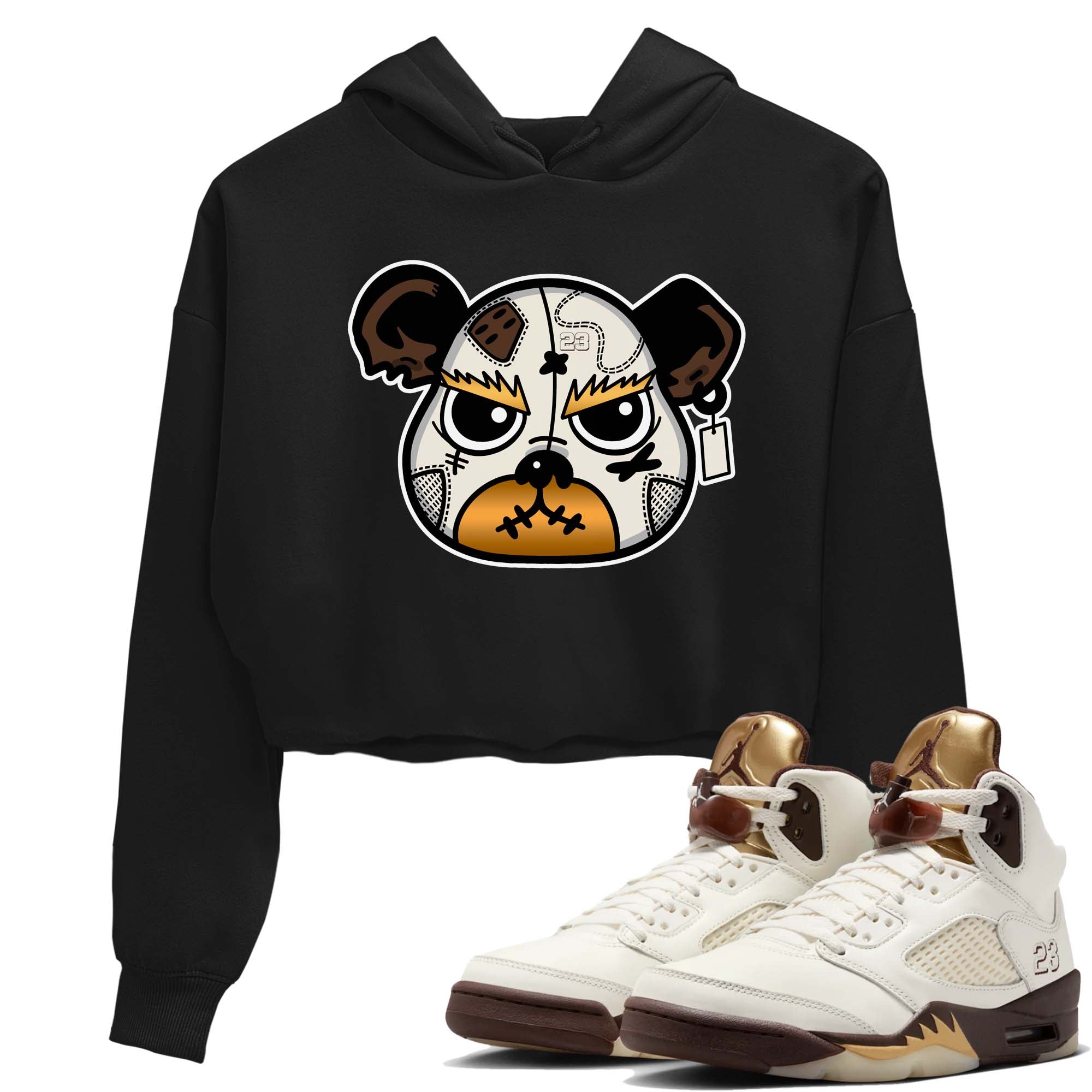 snkmatch Bear Face snkmatch Women's Top - Air Jordan 5 Golden Ticket
