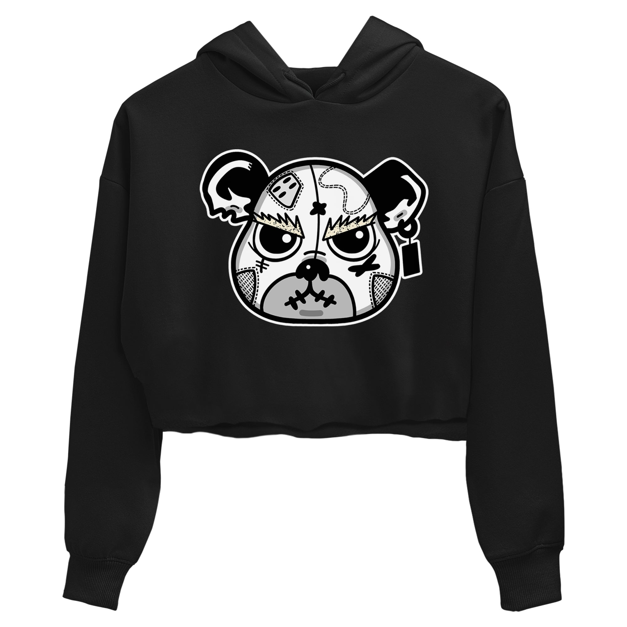 snkmatch Bear Face snkmatch Women's Top - Air Jordan 5 White Black
