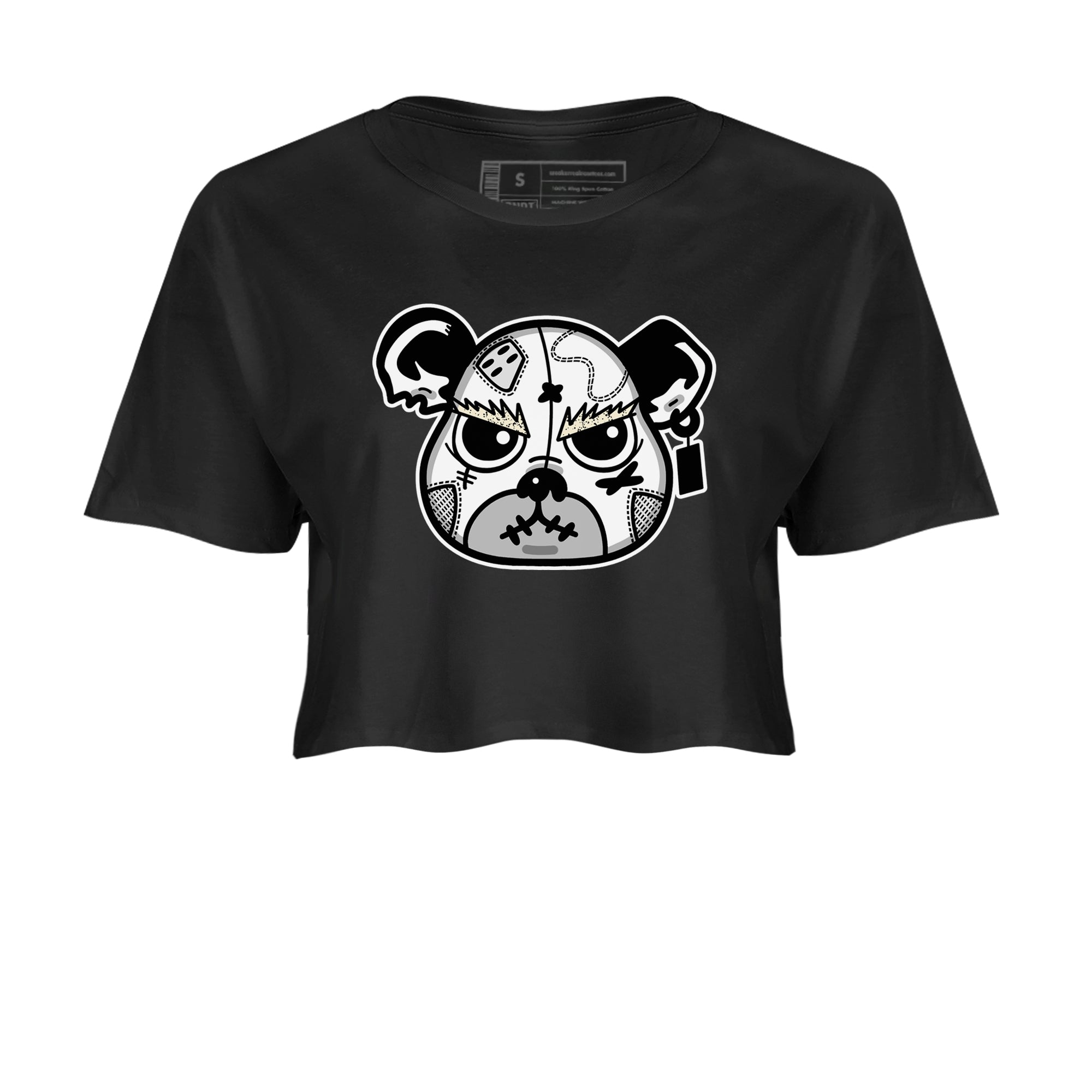 snkmatch Bear Face snkmatch Women's Top - Air Jordan 5 White Black