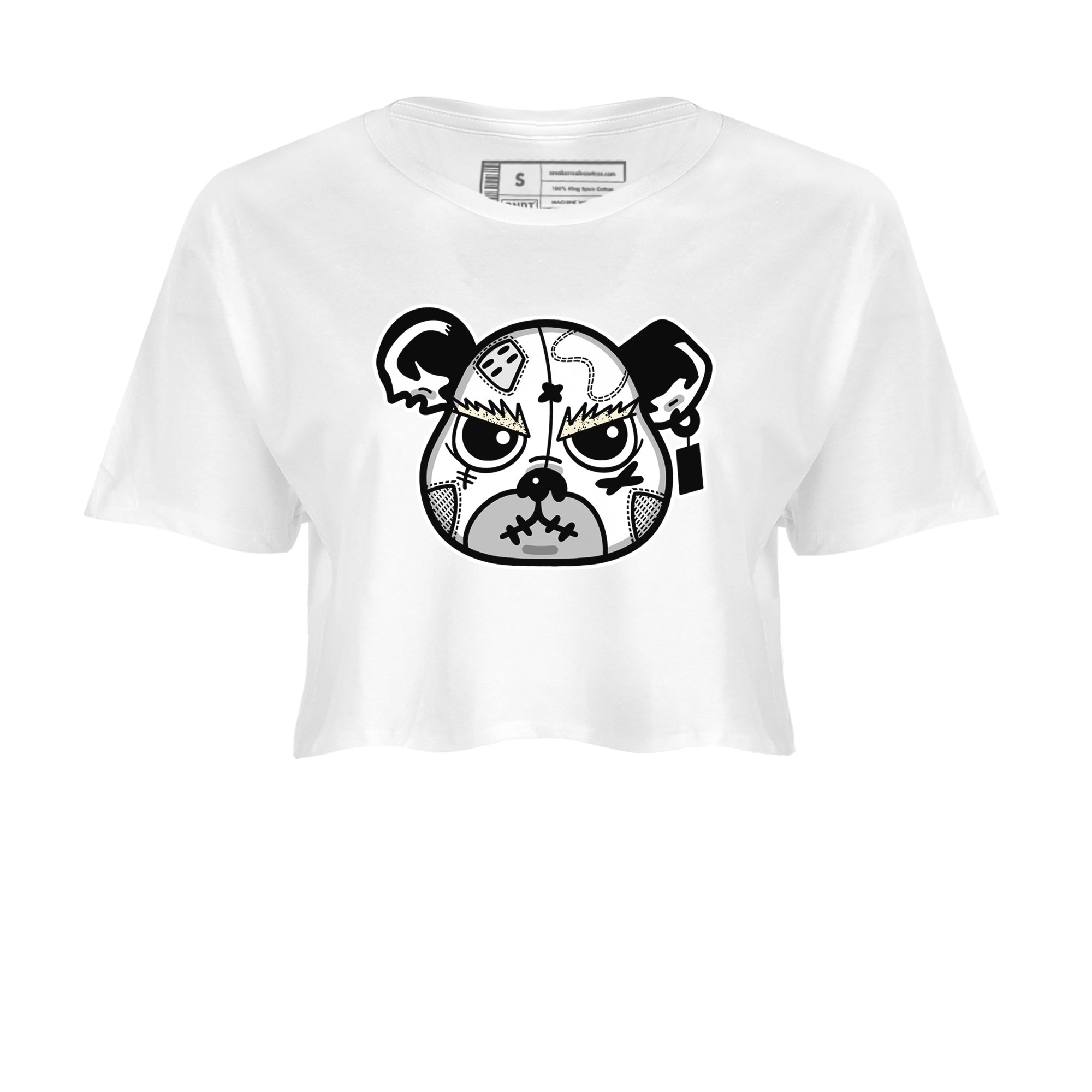 snkmatch Bear Face snkmatch Women's Top - Air Jordan 5 White Black